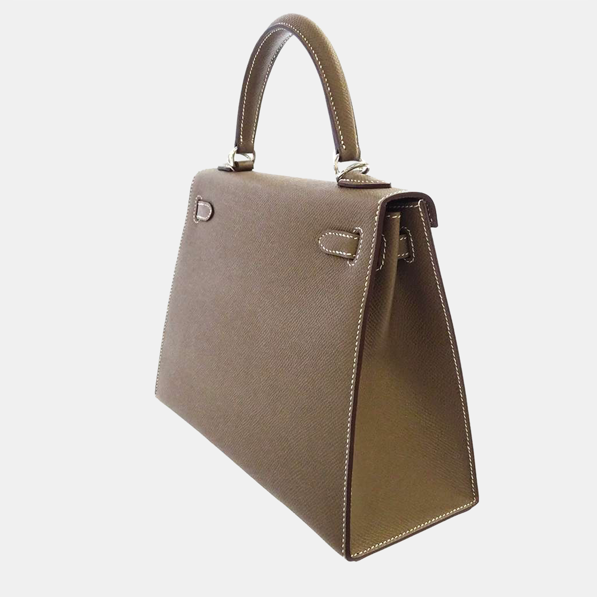 

Hermes Grey Epsom Leather Palladium Hardware Kelly Sellier 25 Bag