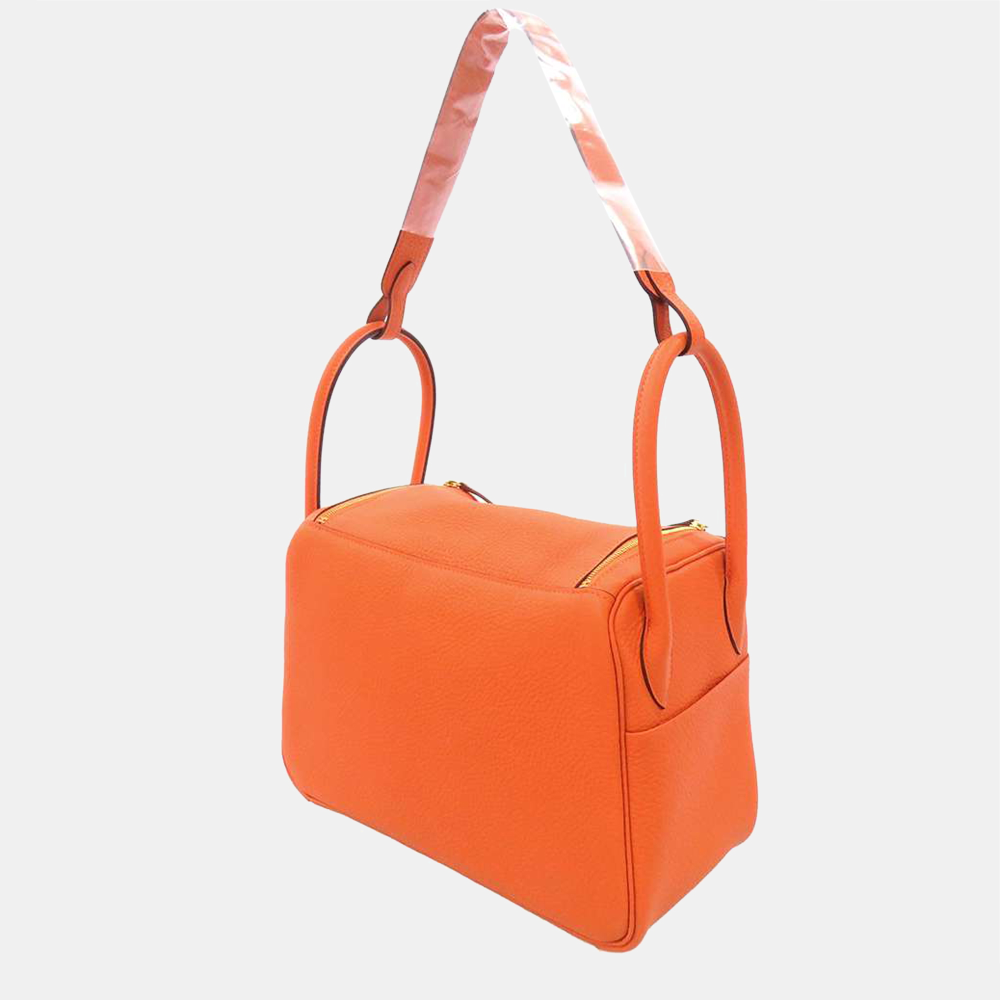 

Hermes Orange Taurillon Clemence Leather Lindy 26 Shoulder Bag