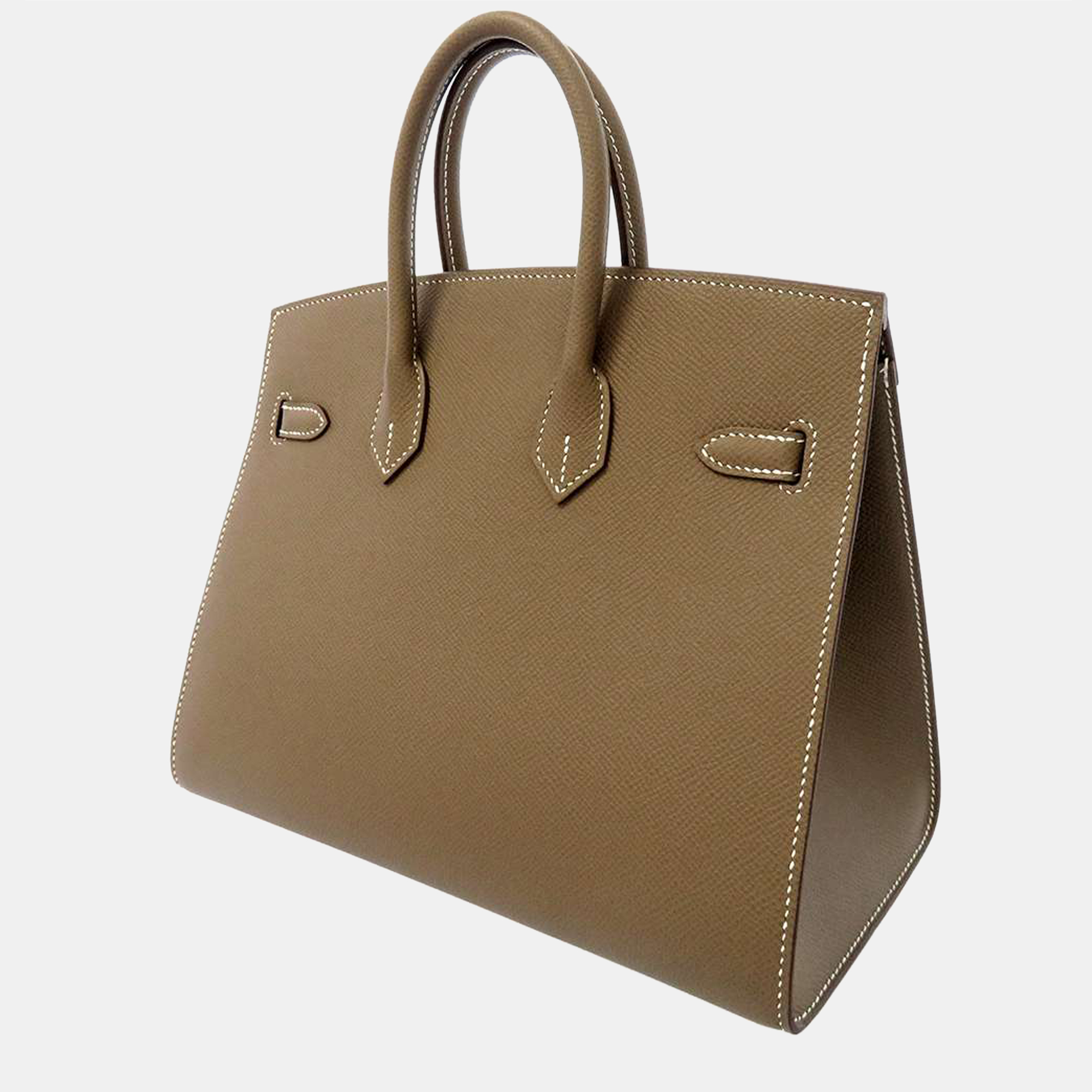 

Hermes Grey Epsom Leather Gold Hardware Birkin Sellier 25 Bag