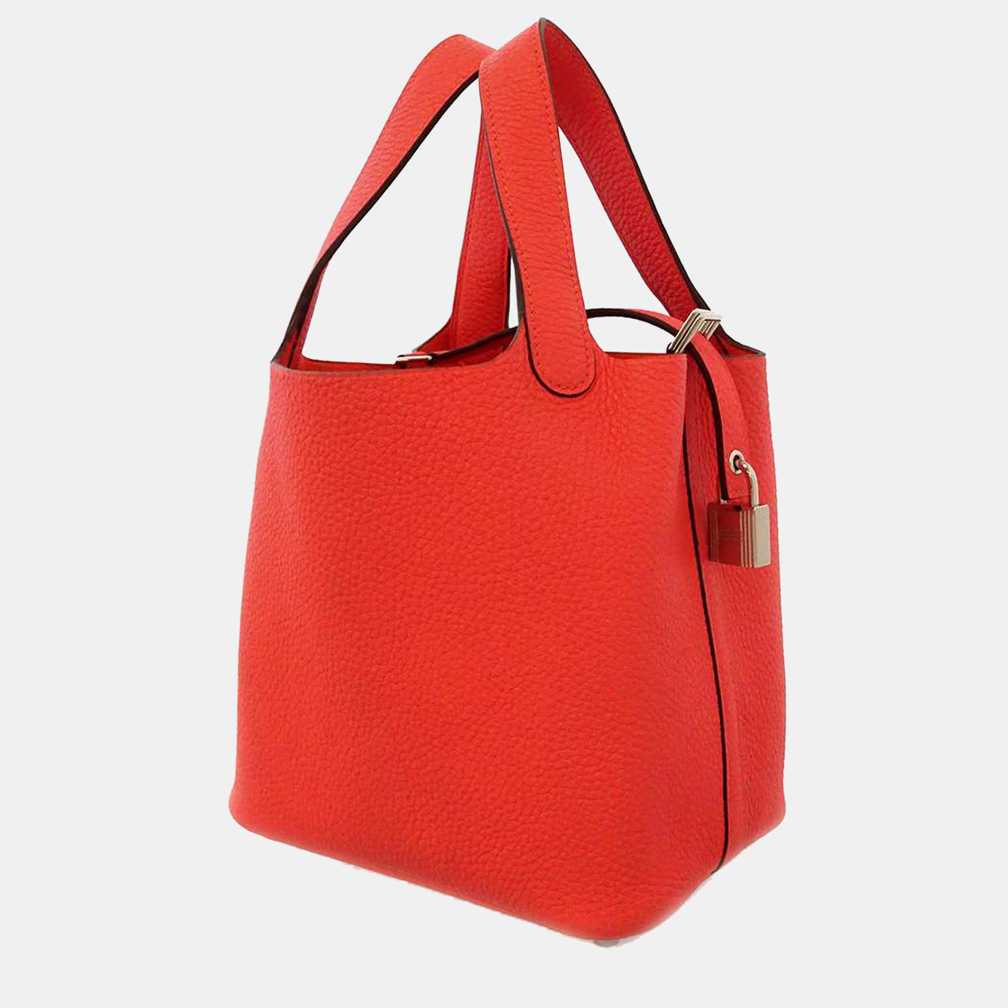 

Hermes Red Taurillon Clemence Leather Picotin Lock PM Tote Bag