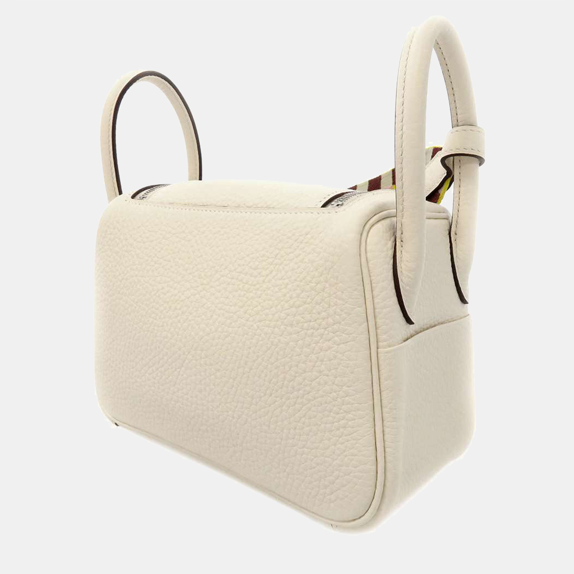 

Hermes White Taurillon Clemence Leather Maxi Quadrille Mini Lindy Shoulder Bag