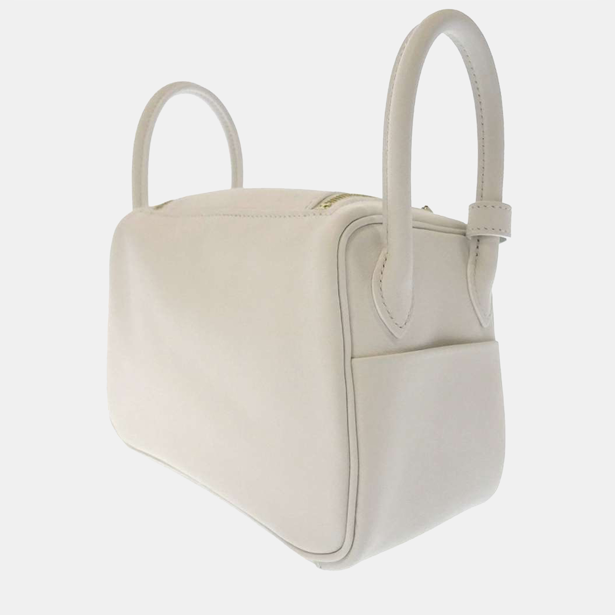 

Hermes White Swift Leather Mini Lindy Shoulder Bag