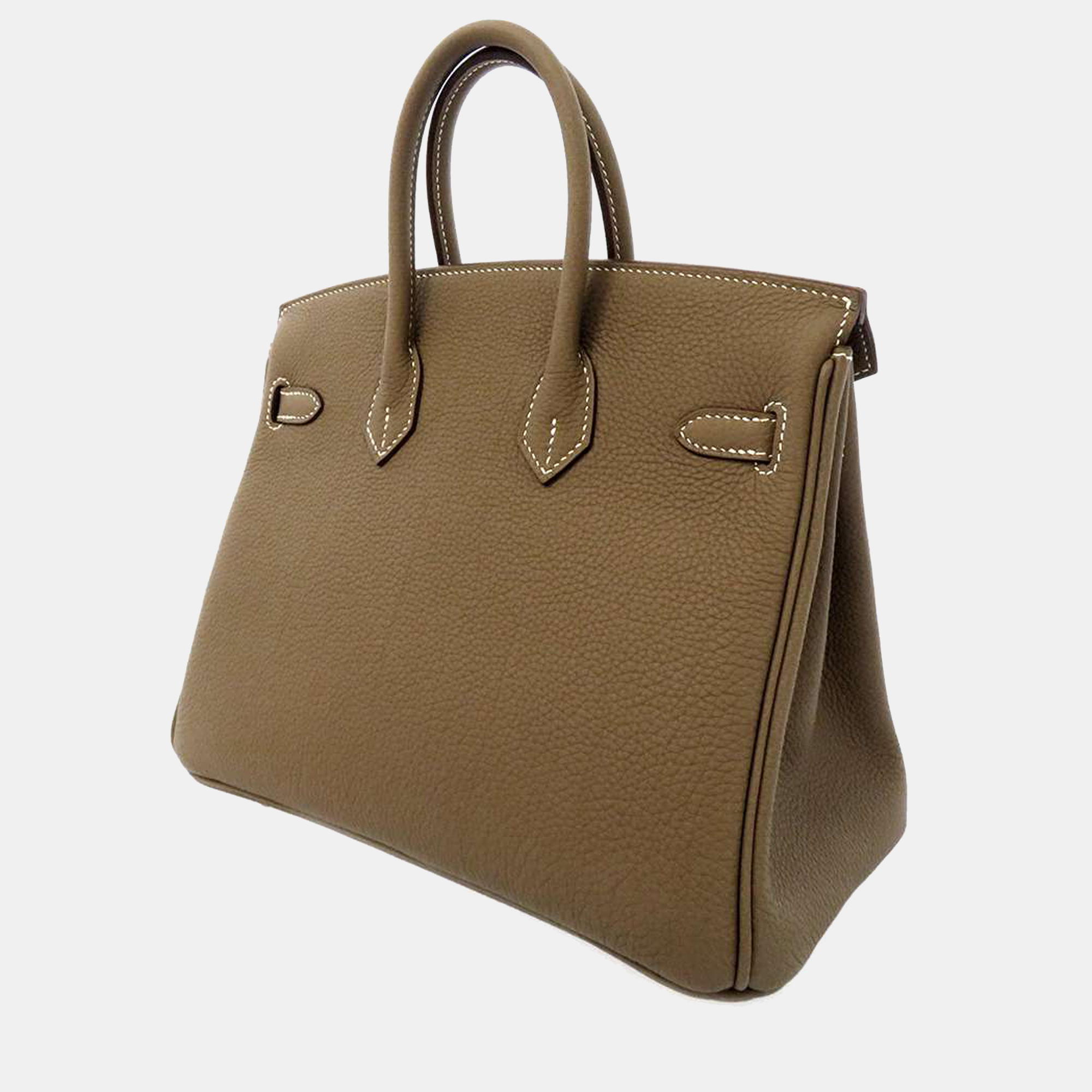 

Hermes Etoupe Togo Leather Gold Plated Hardware Birkin 25 Tote Bag, Brown