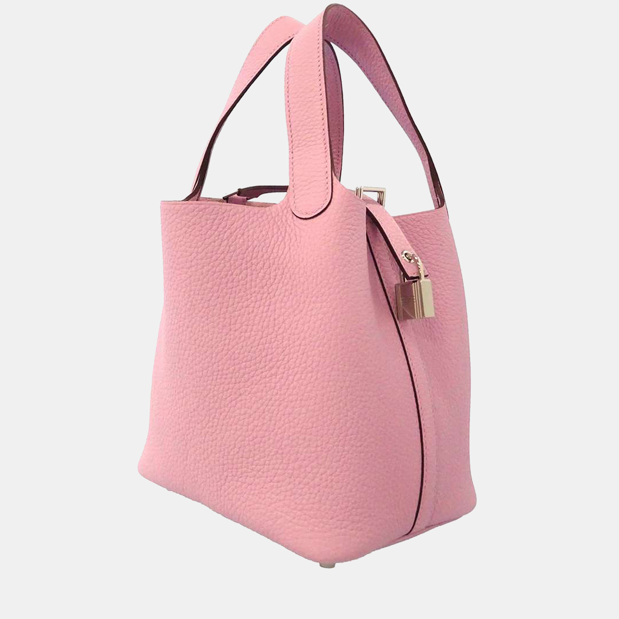 

Hermes Mauve Sylvestre Taurillon Clemence Leather Picotin Lock PM Tote Bag, Pink