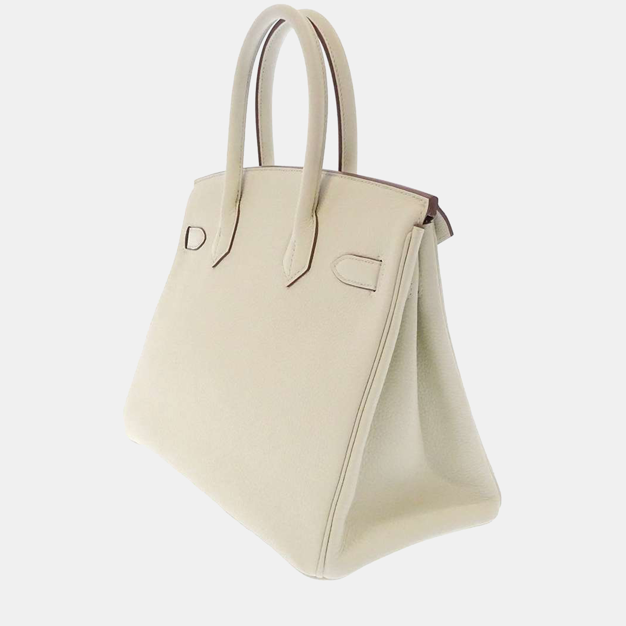 

Hermes Mushroom Togo Leather Gold Plated Hardware Birkin 30 Tote Bag, White