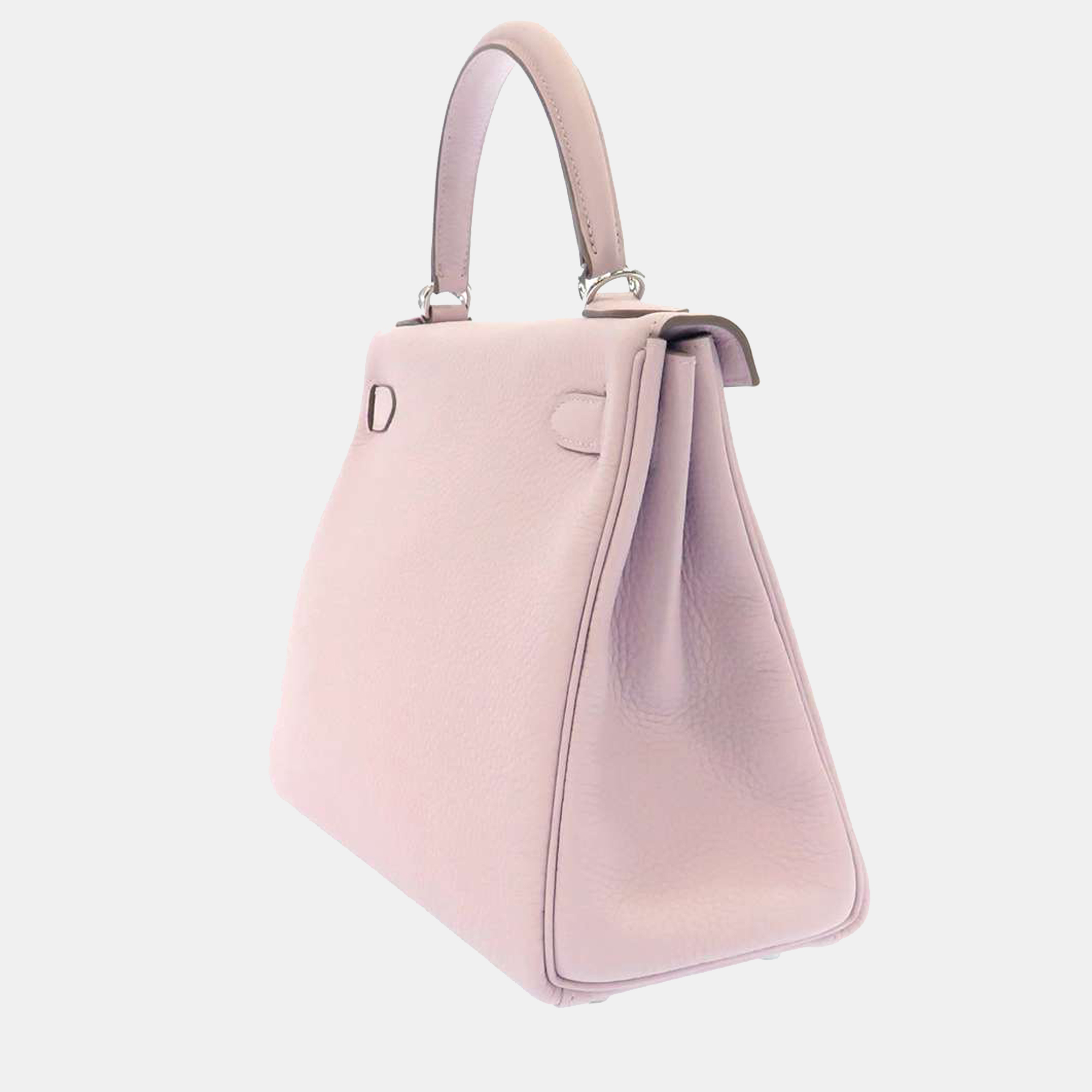

Hermes Pink Taurillon Clemence Leather Palladium Hardware Kelly 28 Retourne Bag