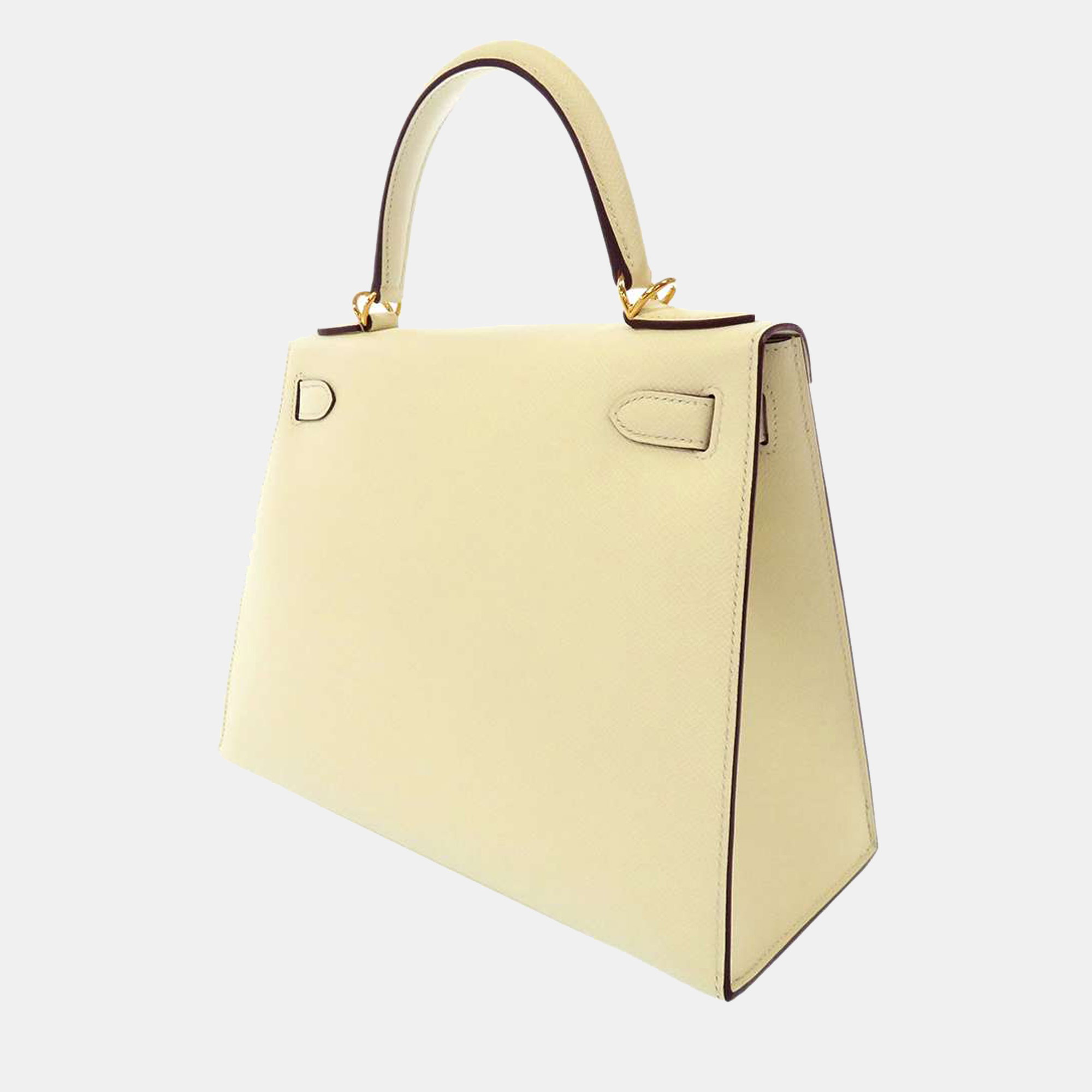 

Hermes White Epsom Leather Gold Hardware Kelly Sellier 28 Bag