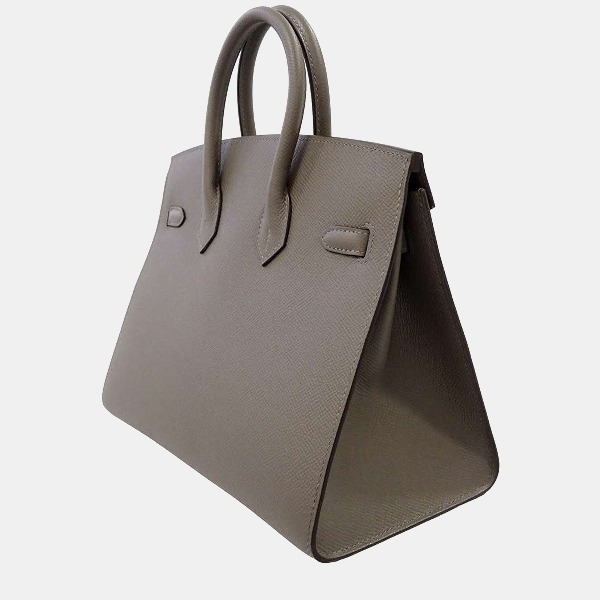 

Hermes Gris Meyer Epsom Leather Birkin 25 Tote Bag, Grey