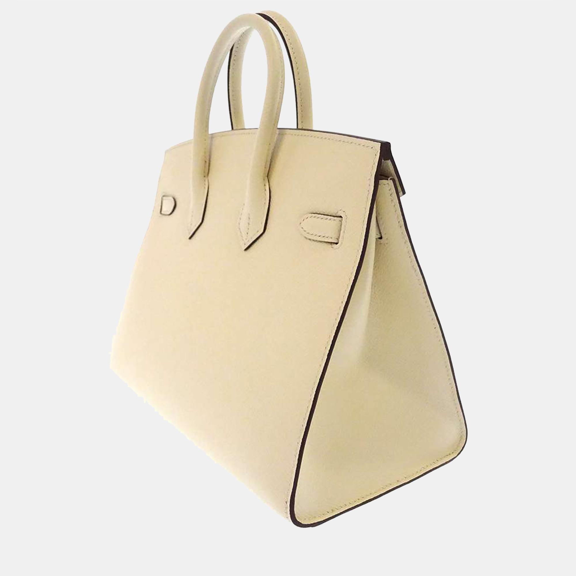 

Hermes Nata Epsom Leather Gold Plated Hardware Birkin 25 Tote Bag, Cream