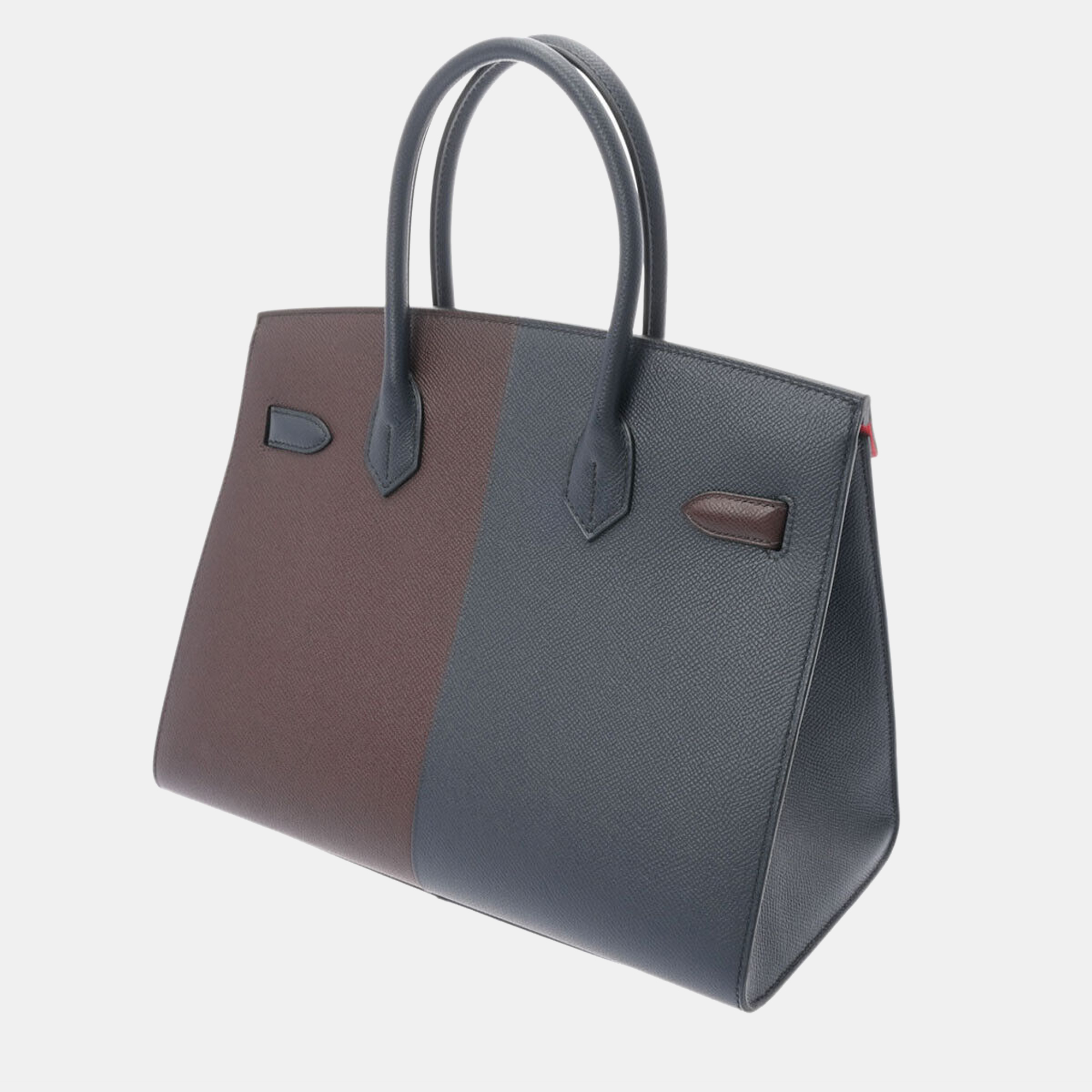

Hermes Blue/Red Epsom Leather Palladium Hardware Casaque Birkin Sellier 30 Bag