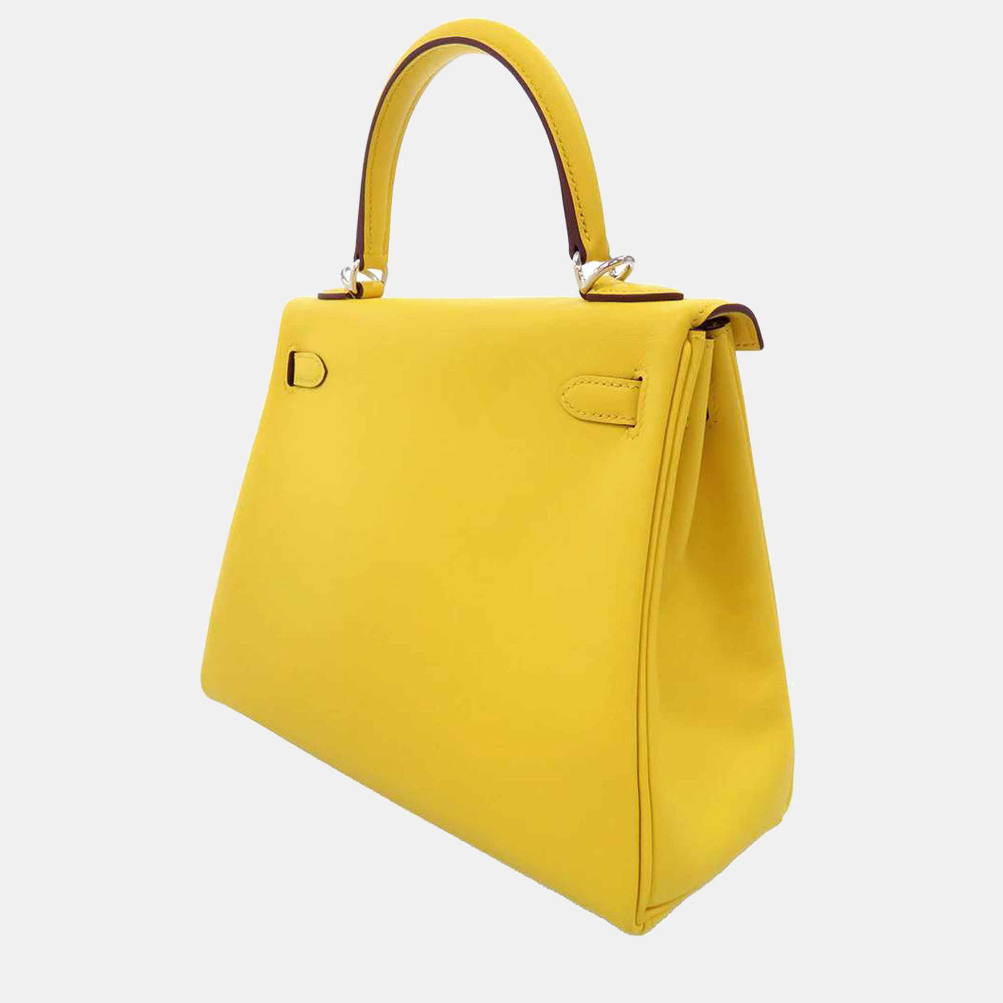 

Hermes Yellow Swift Leather Palladium Hardware Kelly Retourne 25 Bag