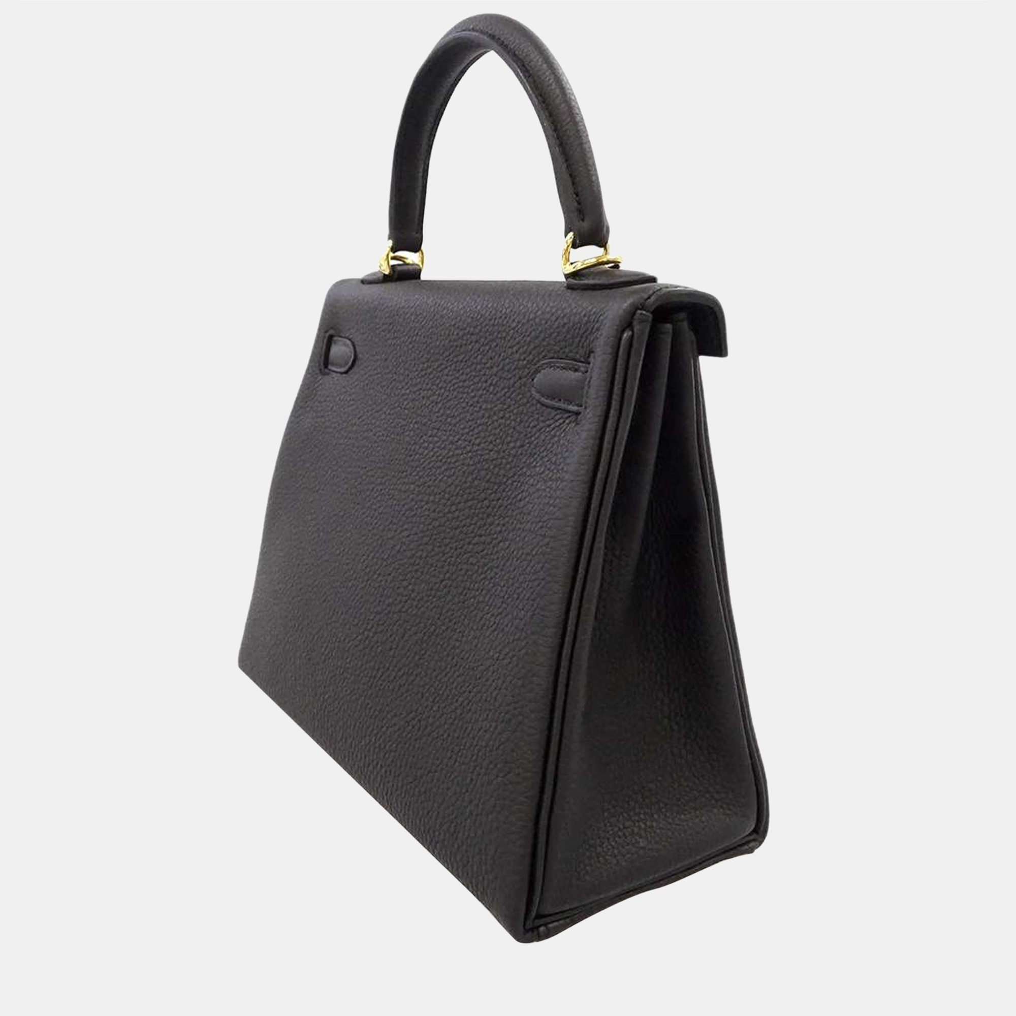 

Hermes Black Togo Leather Gold Hardware Kelly Retourne 25 Bag
