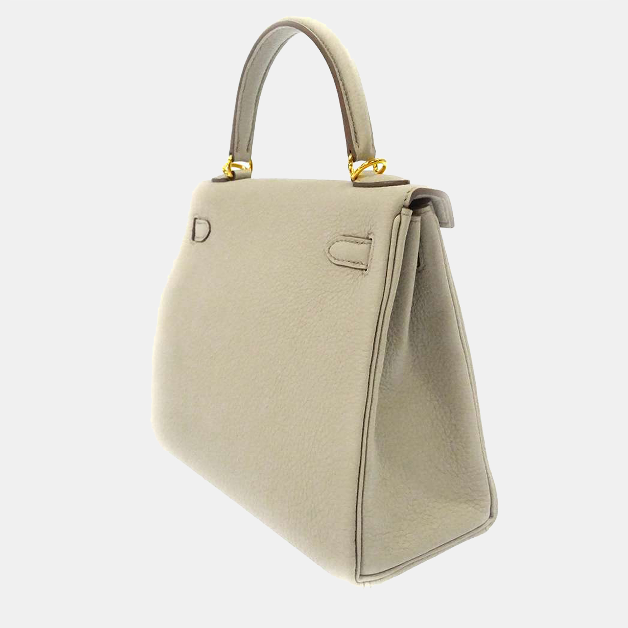 

Hermes White Togo Leather Gold Hardware Kelly Retourne 25 Bag
