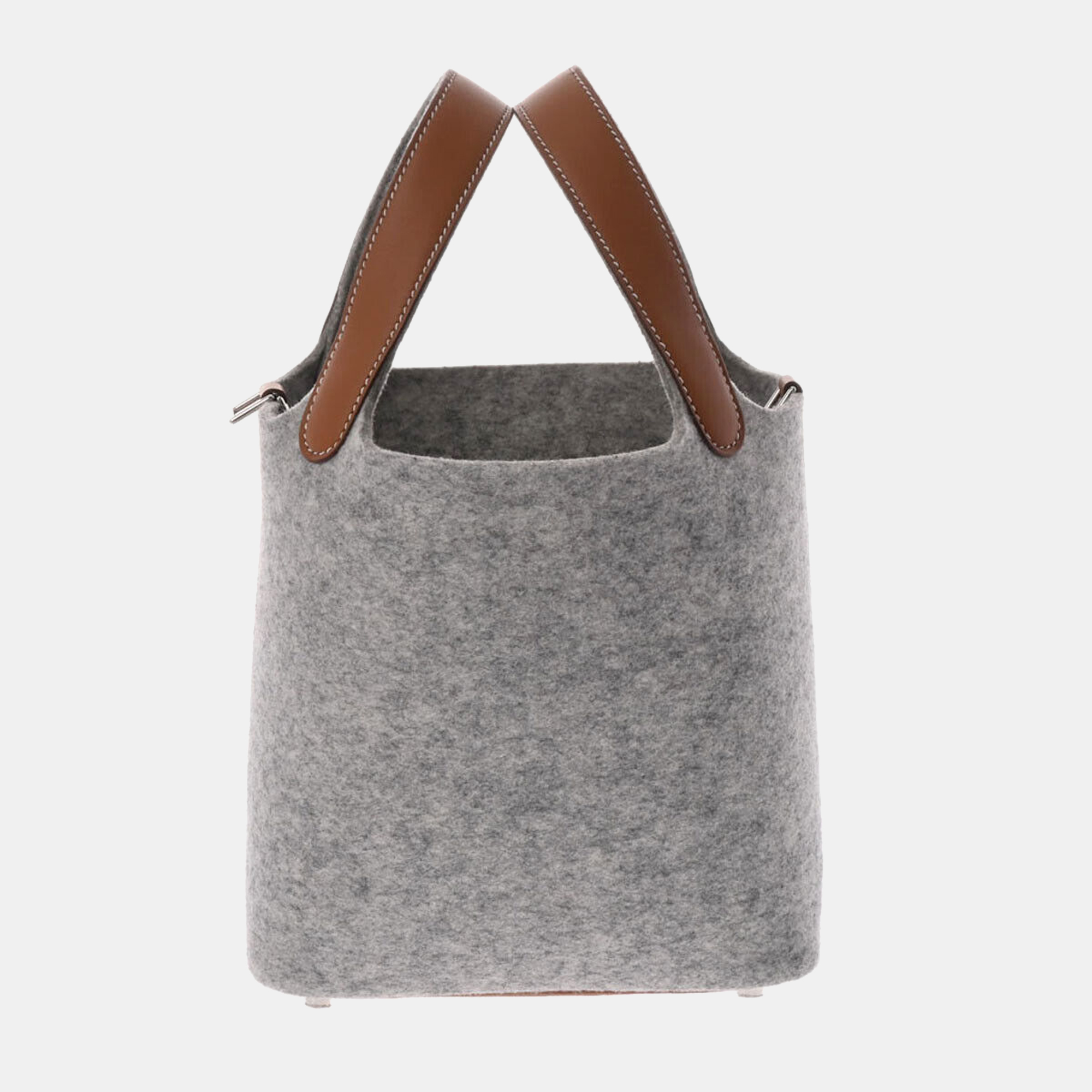 Click to view more detailed imagery on our partner's website Pre-owned Hermes Grey Leather Felt Picotin Lock 18 Tote Bag