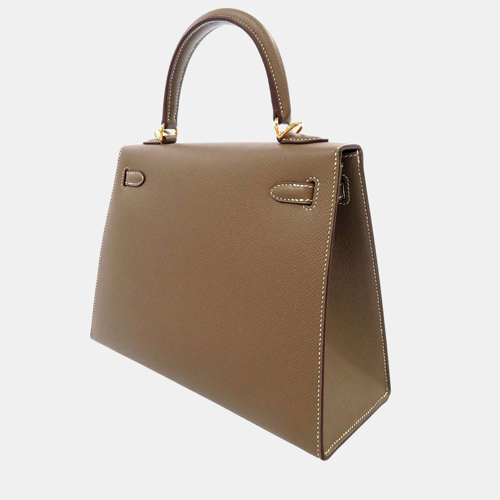 

Hermes Grey Epsom Leather Gold Hardware Kelly Sellier 25 Bag