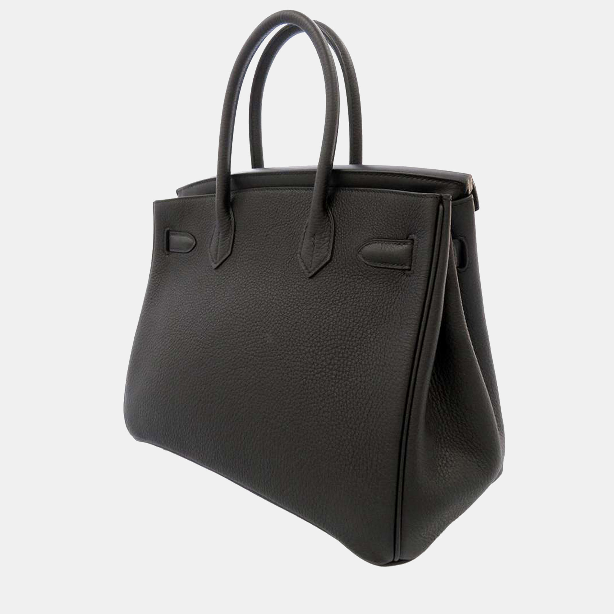 

Hermes Black Togo Swift Toile Leather Gold Handware 3 n 1 Birkin 30 Bag
