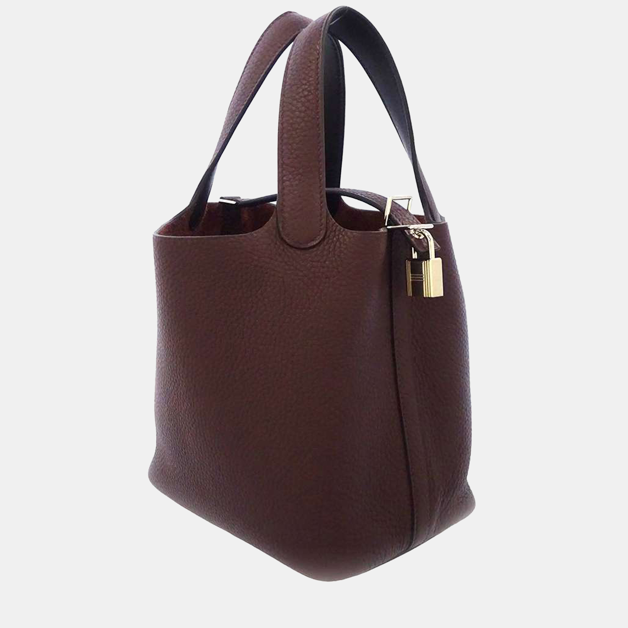 

Hermes Burgundy Taurillon Clemence Swift Leather Picotin Lock Eclat PM Tote Bag