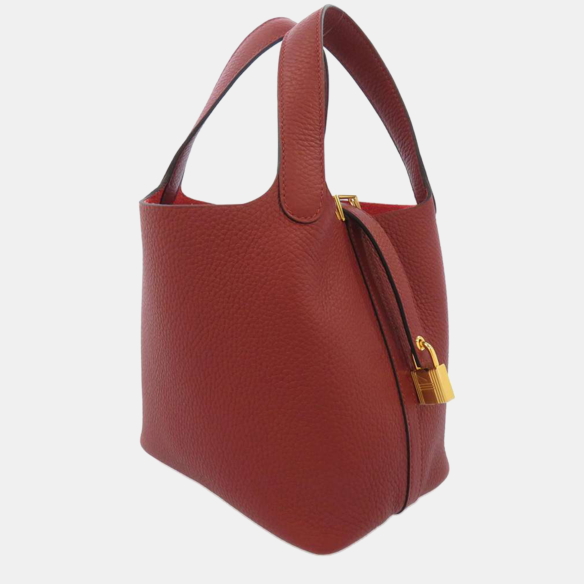

Hermes Red Taurillon Clemence Leather Picotin Lock PM Tote Bag