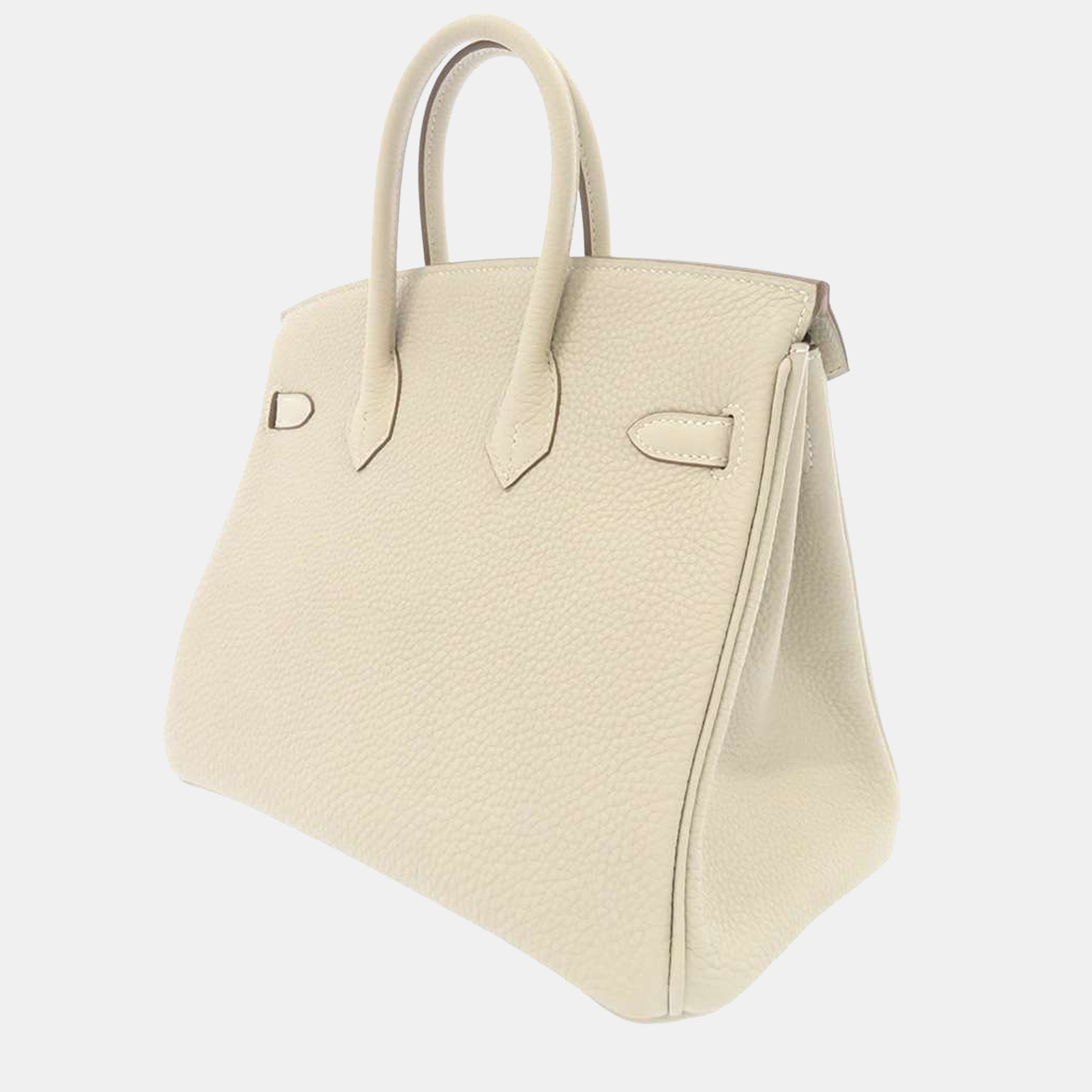 

Hermes White Togo Leather Gold Hardware Birkin 25 Bag