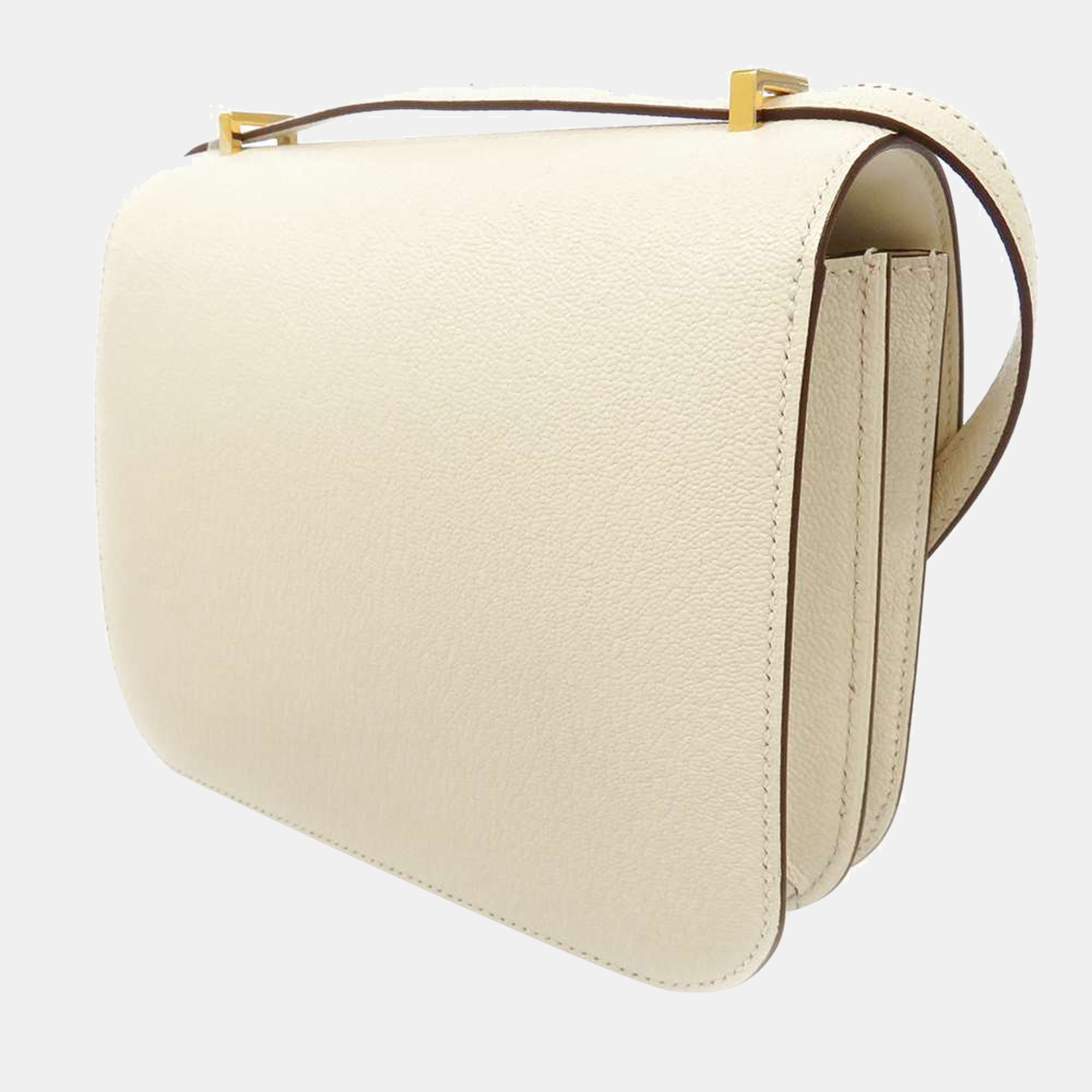 

Hermes White Chevre Myzore Goatskin Leather Constance III Mini Shoulder Bag