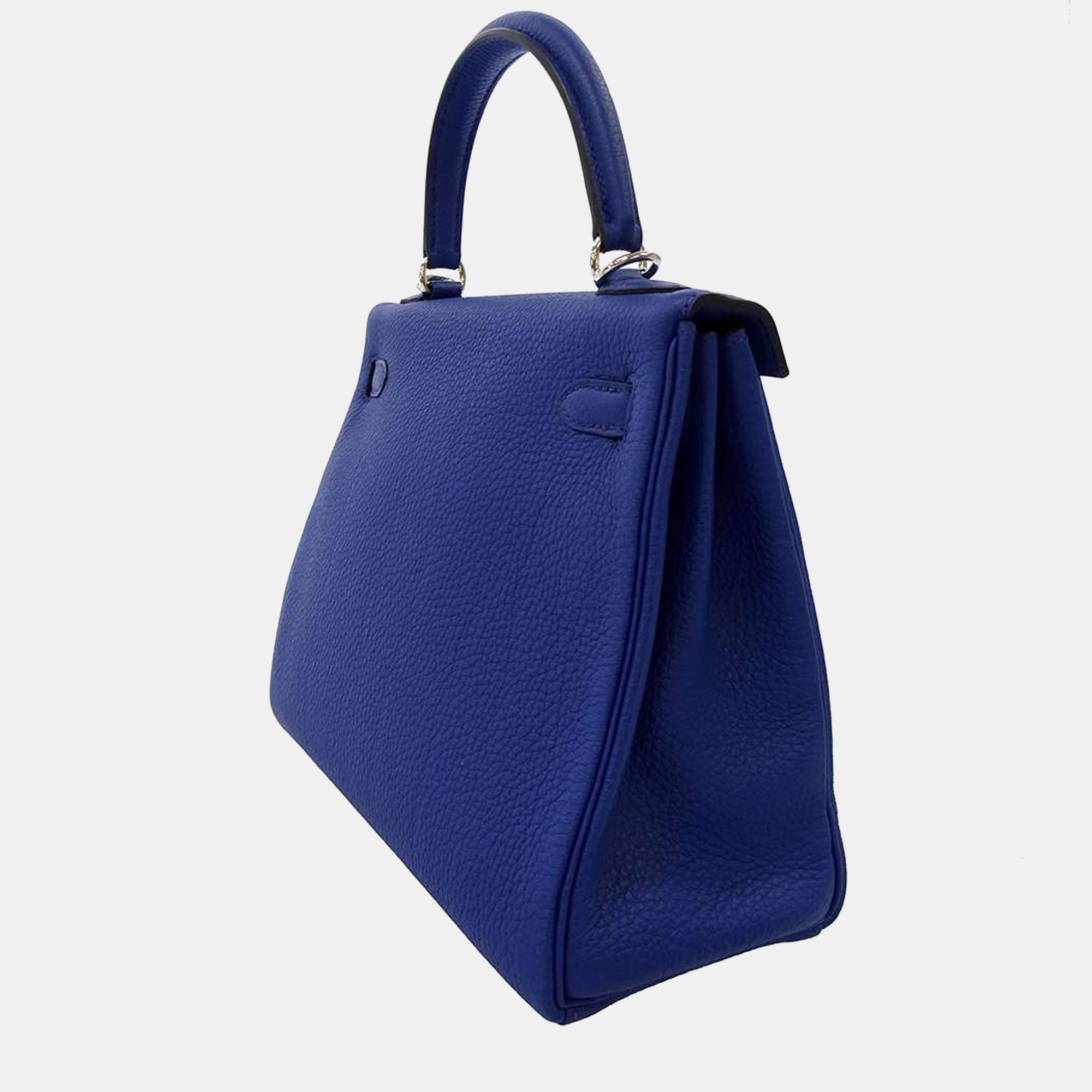 

Hermes Blue Togo Leather Palladium Hardware Kelly Retourne 25 Bag