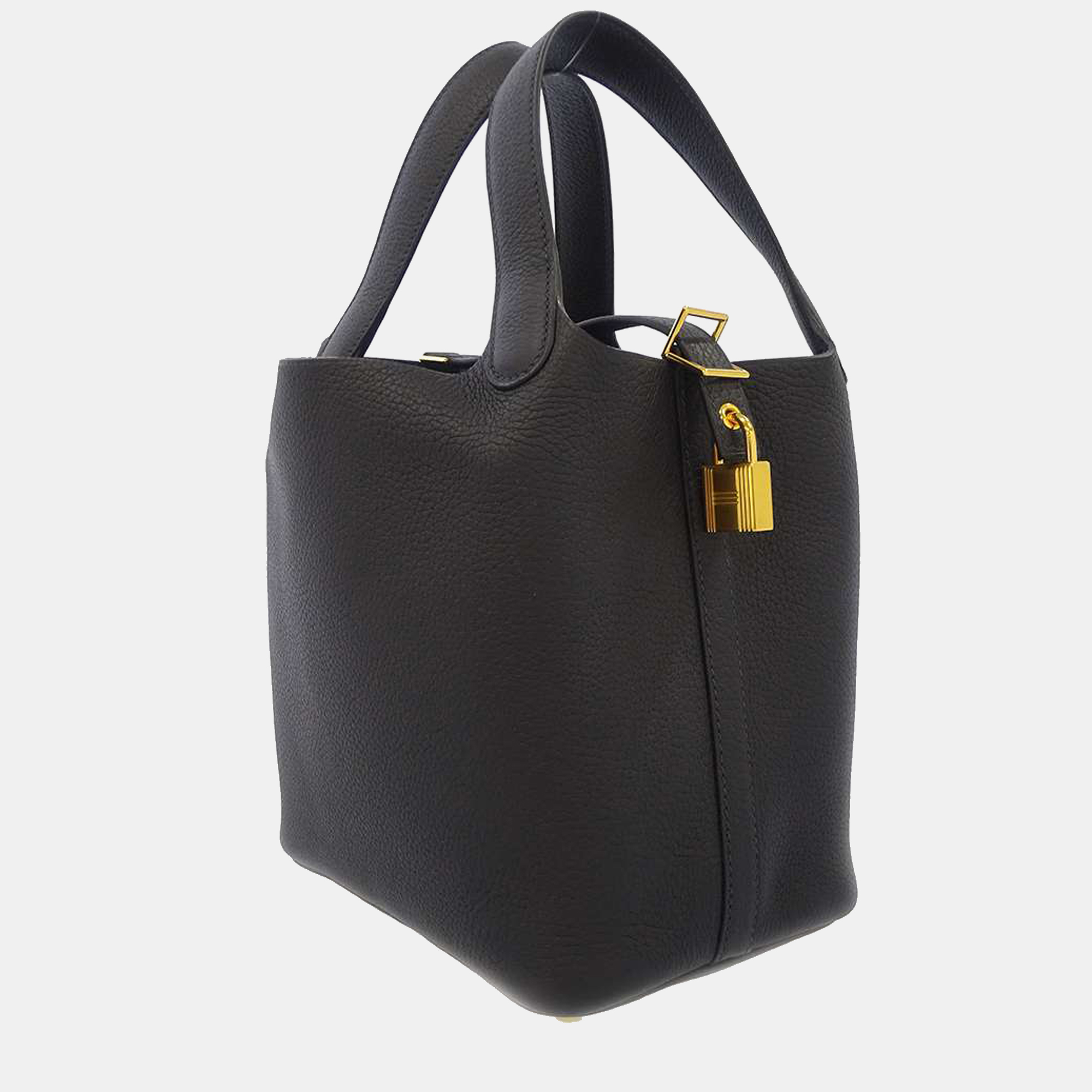 

Hermes Black Taurillon Clemence Leather Picotin Lock PM Tote Bag