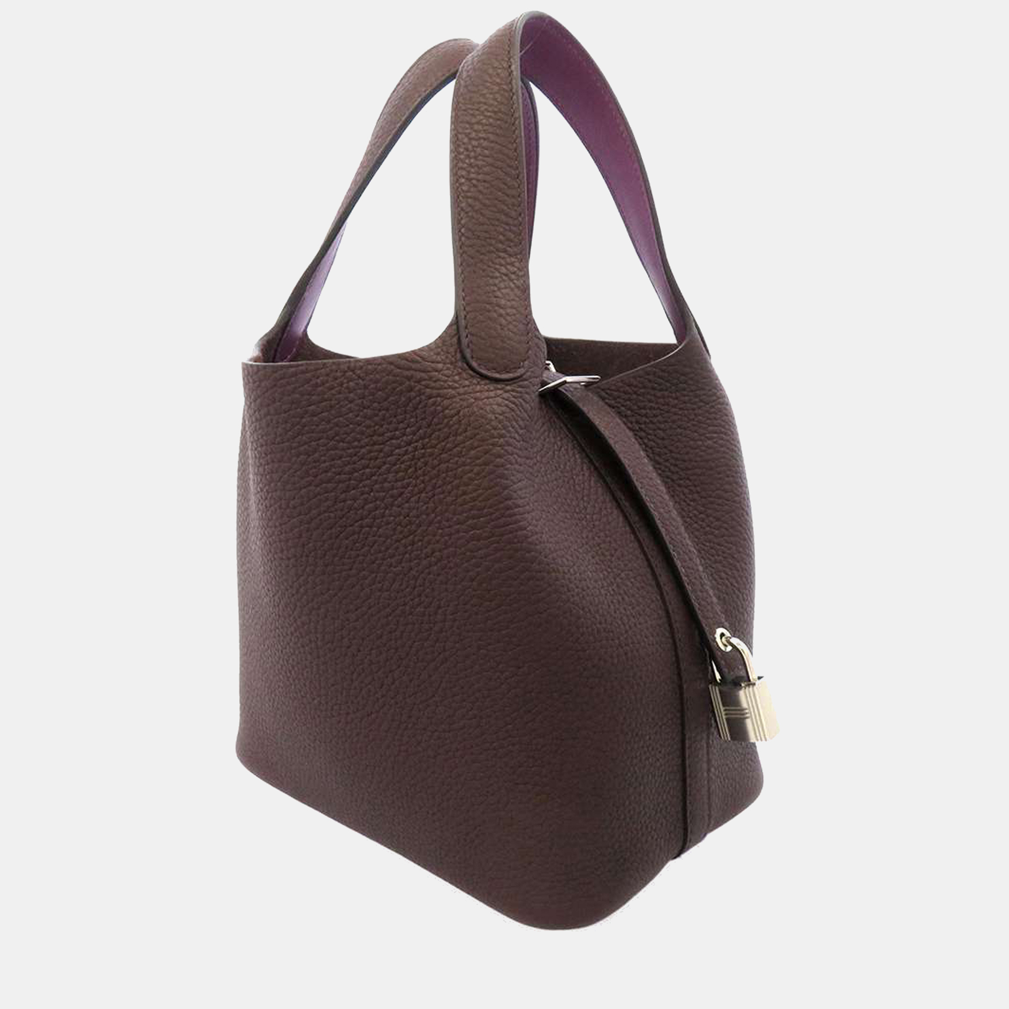 

Hermes Purple Clemence & Swift Éclat Leather Picotin Lock PM Tote Bag