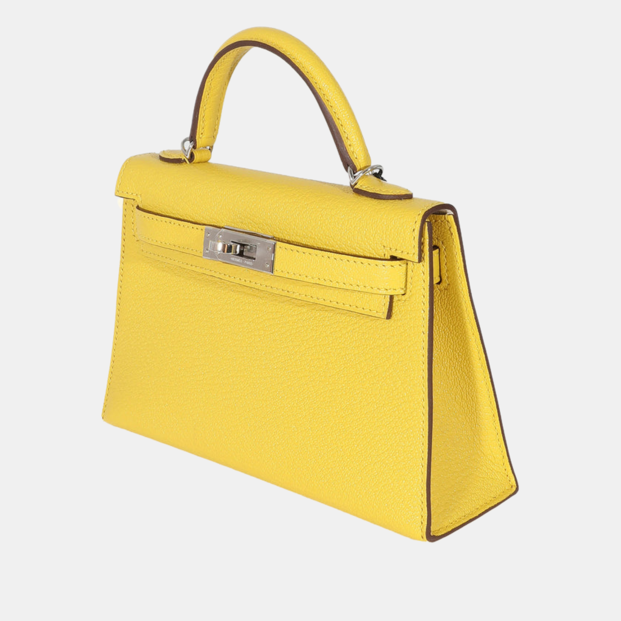 

Hermes Jaune De Naples Beton Verso Chevre Mysore Mini Sellier II Kelly 20 PHWÂ, Yellow