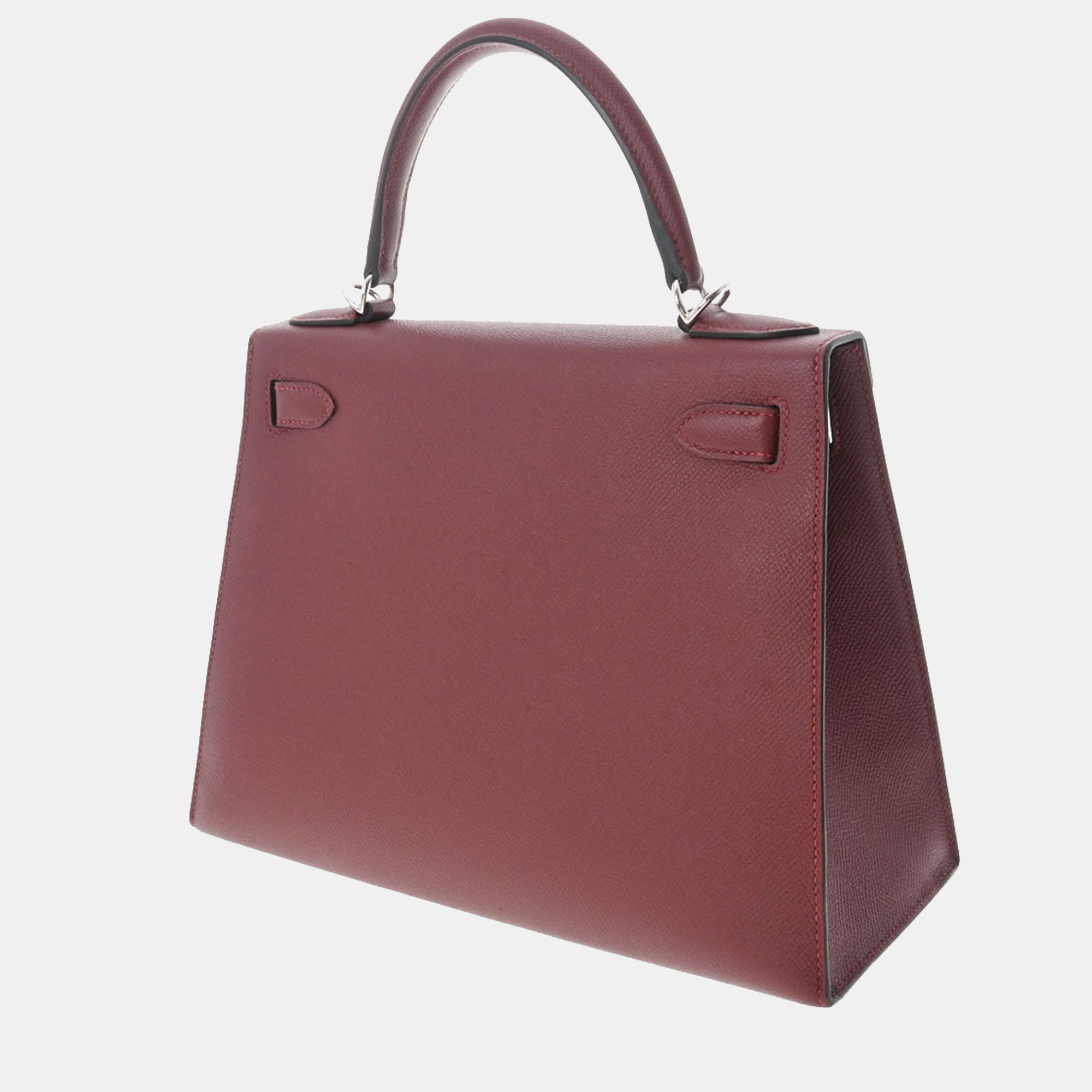 

Hermes Red Epsom Leather Palladium Hardware Kelly Sellier 28 Bag