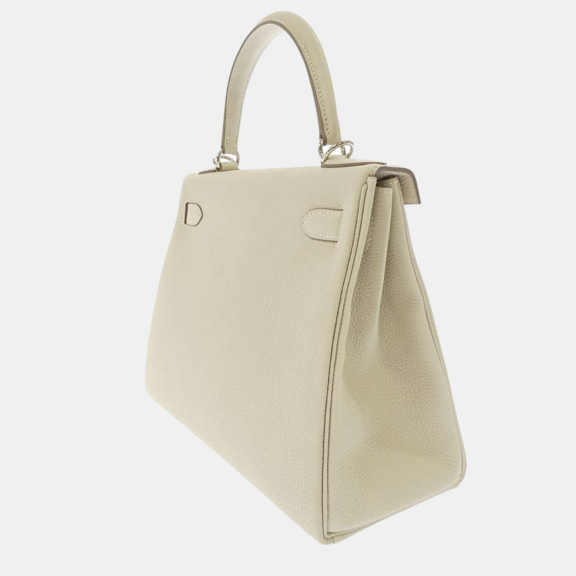 

Hermes White Togo Leather Palladium Hardware Kelly 28 Bag