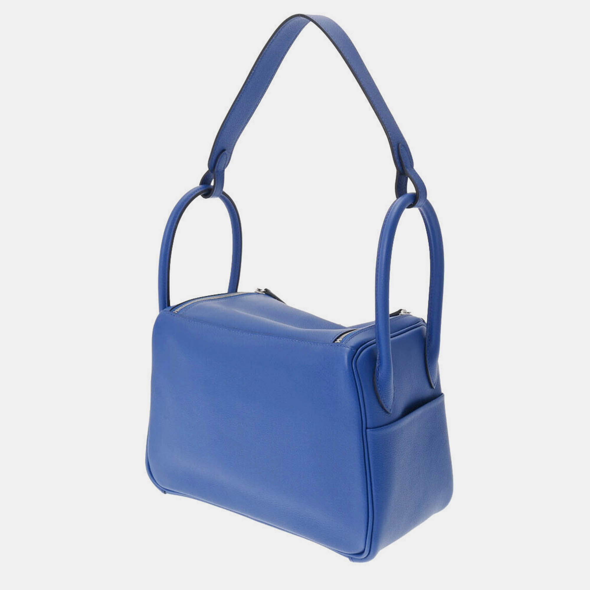 

Hermes Blue Evercolor Leather Lindy 26 Shoulder Bag