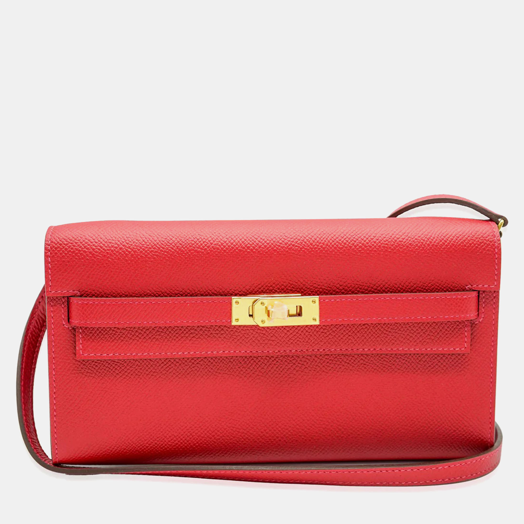 

Hermes Rouge Casaque Epsom Kelly To Go GHW, Red