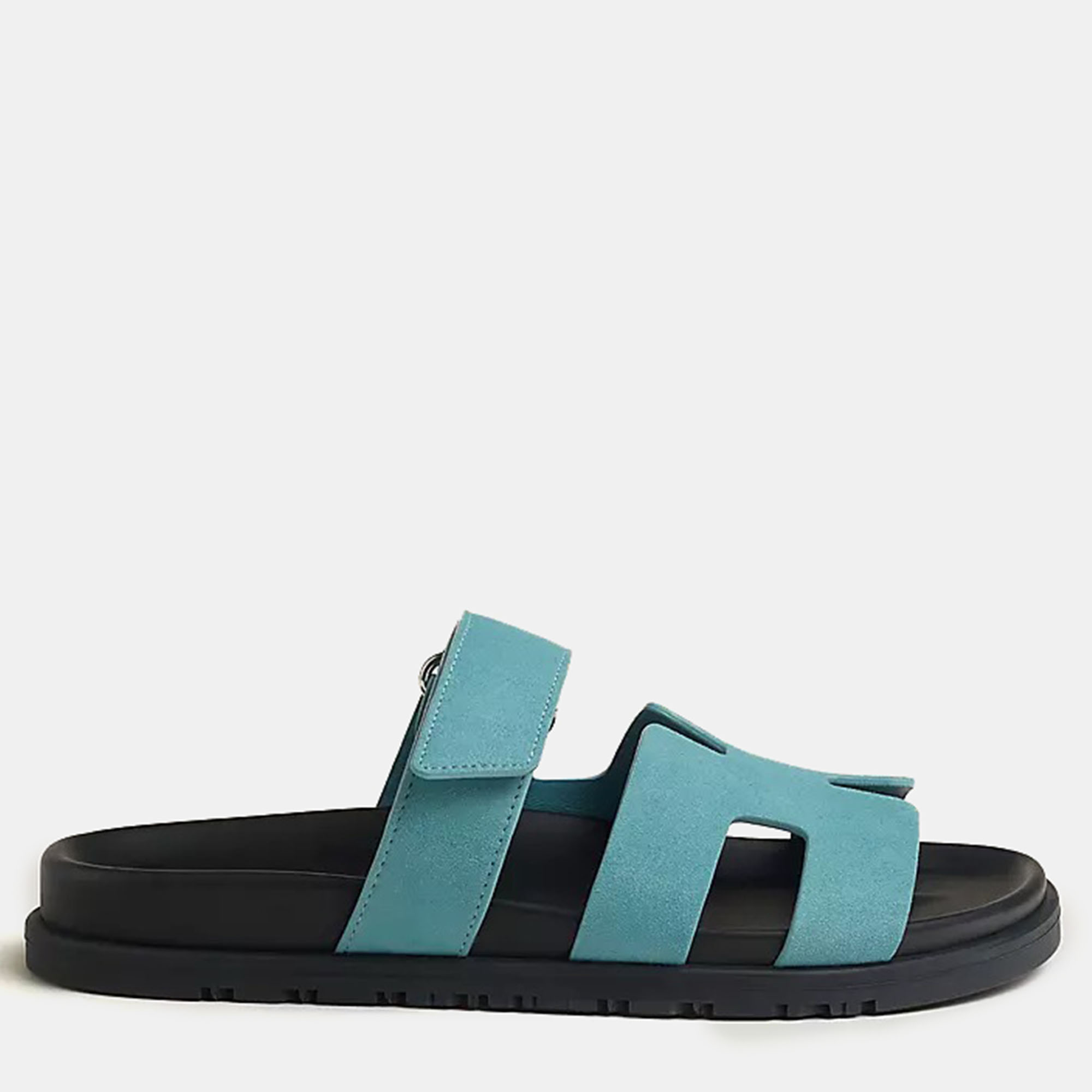 

Hermes Bleu Mineral Rubber Chypre Sandal, Black