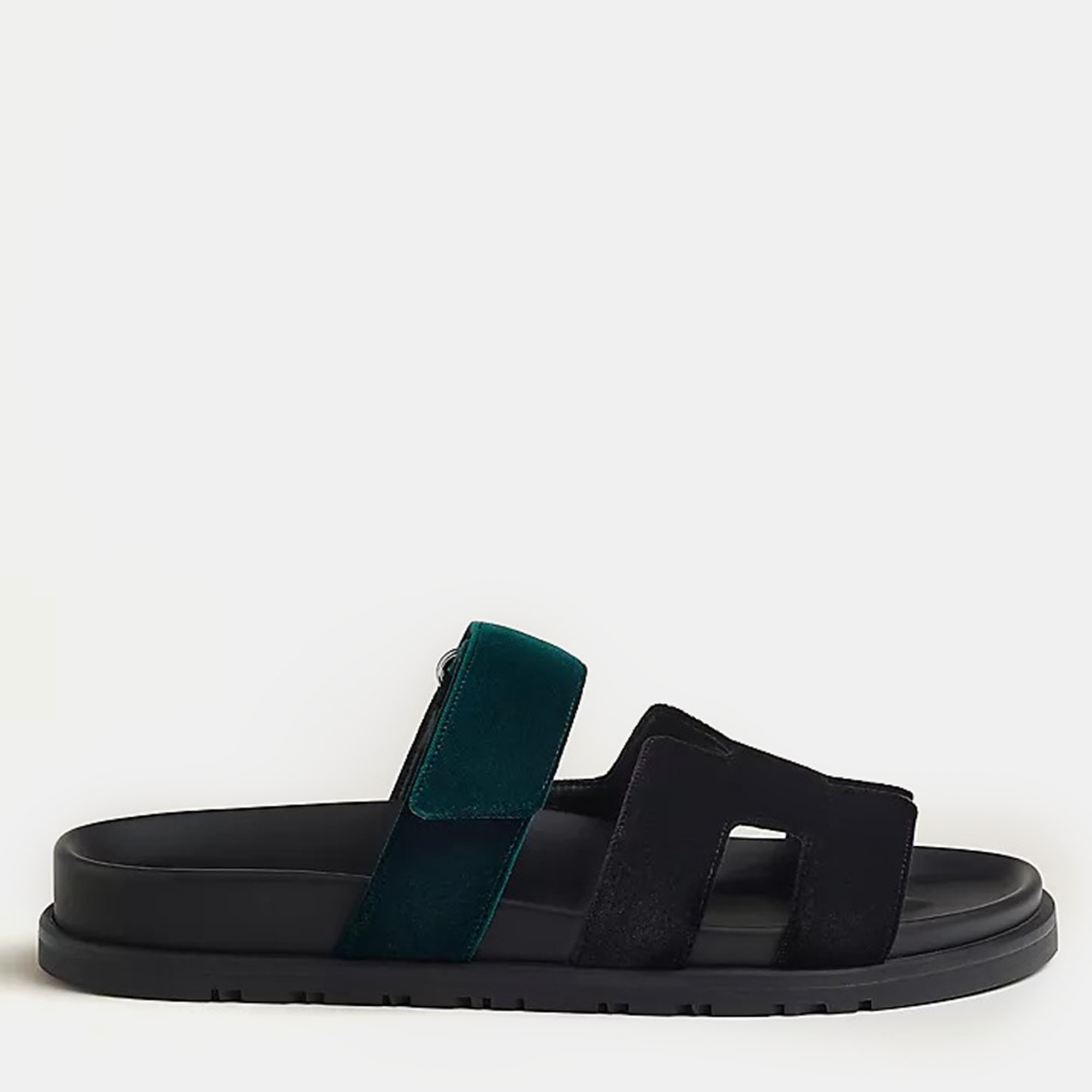 

Hermes Noir-Vert Mousse Rubber Chypre Sandal