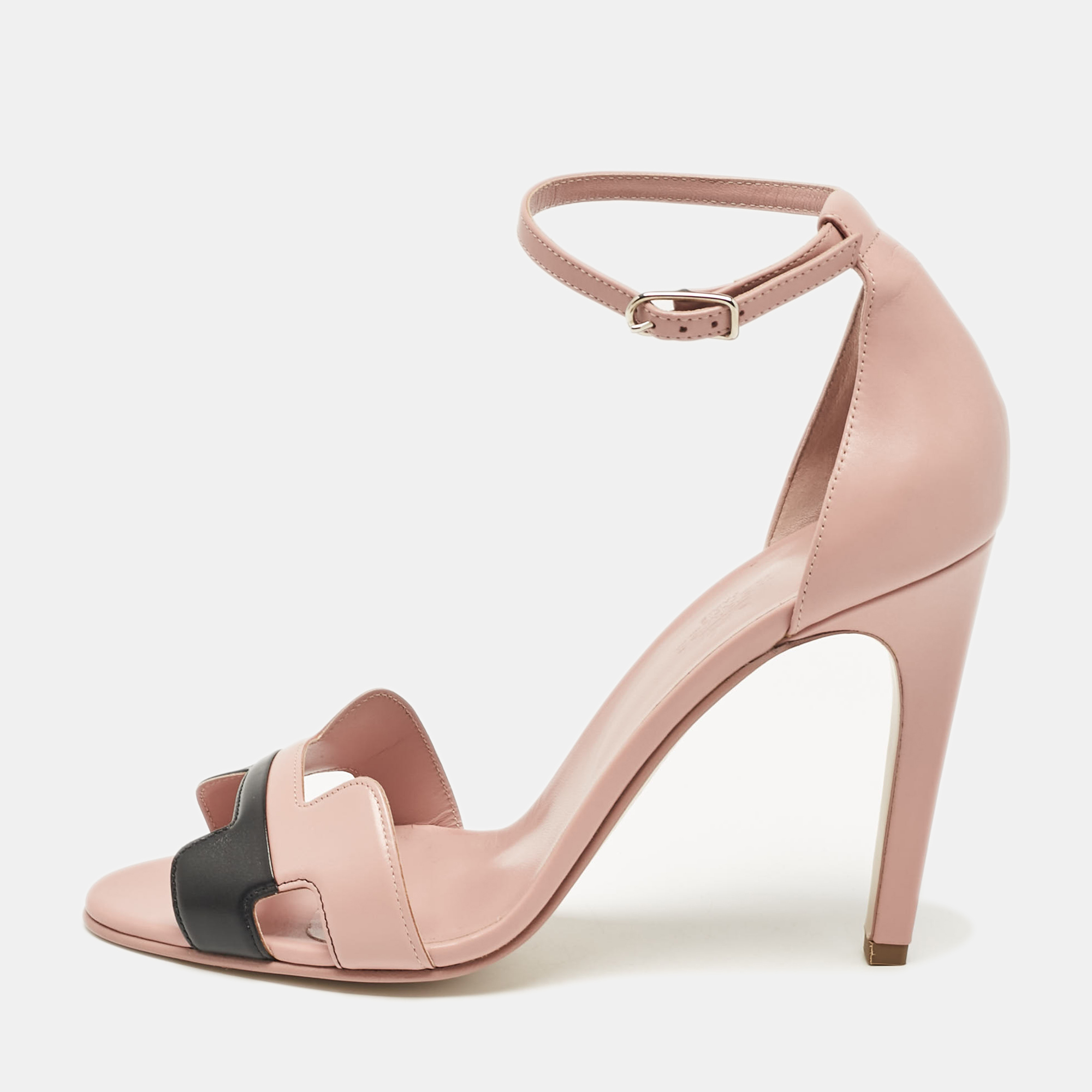 

Hermes Beige Leather Premiere 70 Ankle Strap Sandals