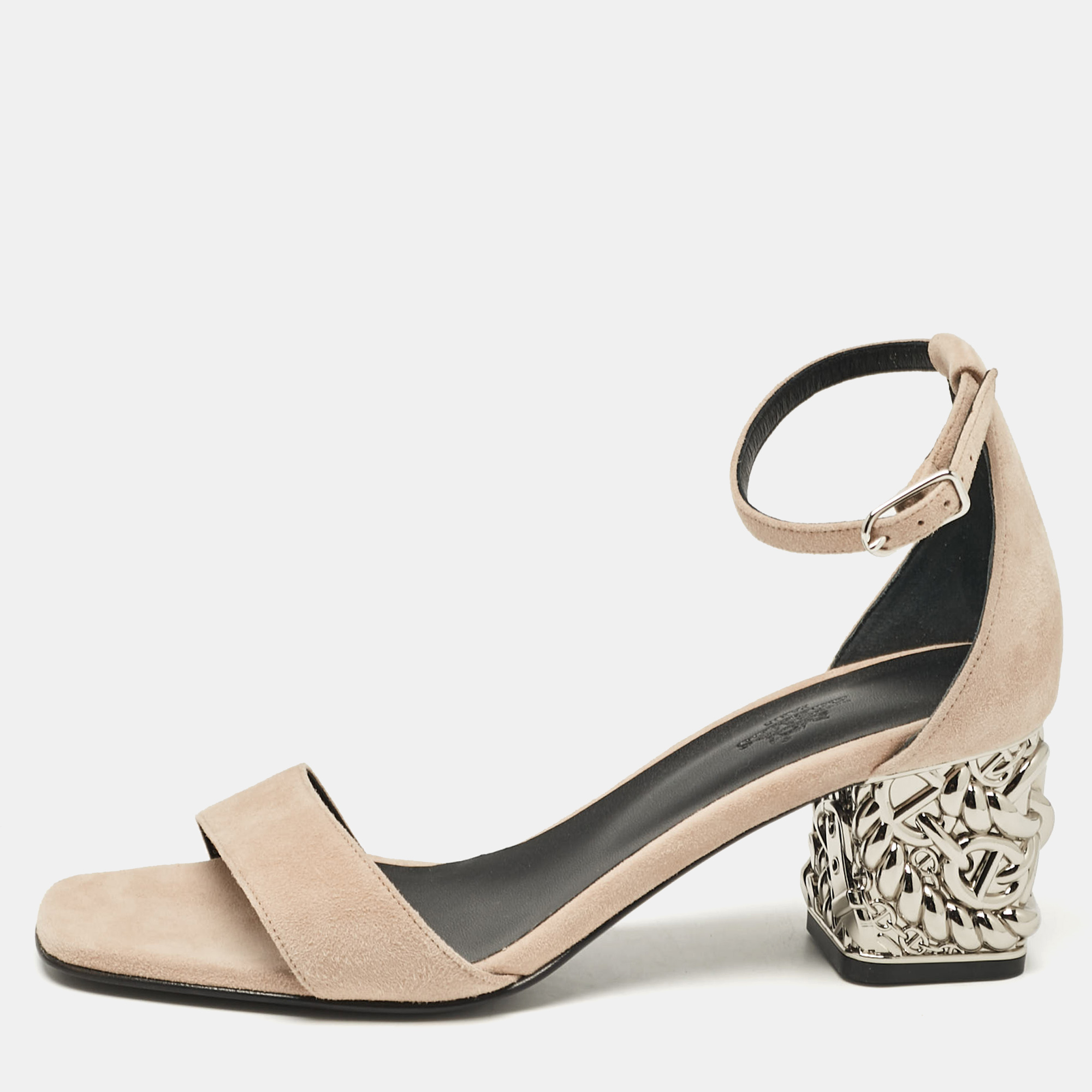 

Hermes Beige Suede Glam Sandals Size