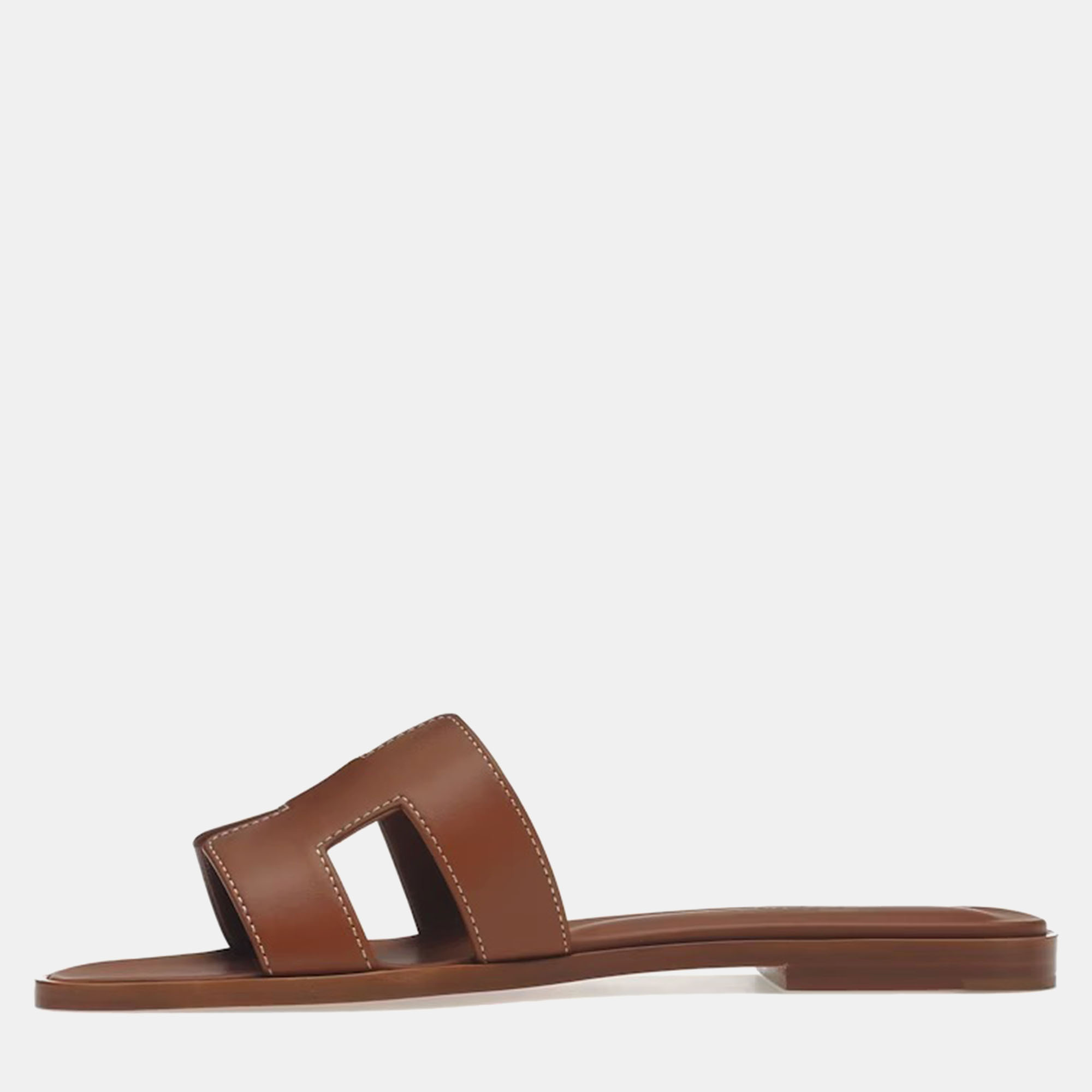 

Hermes Brown Calfskin Leather Oran Sandal