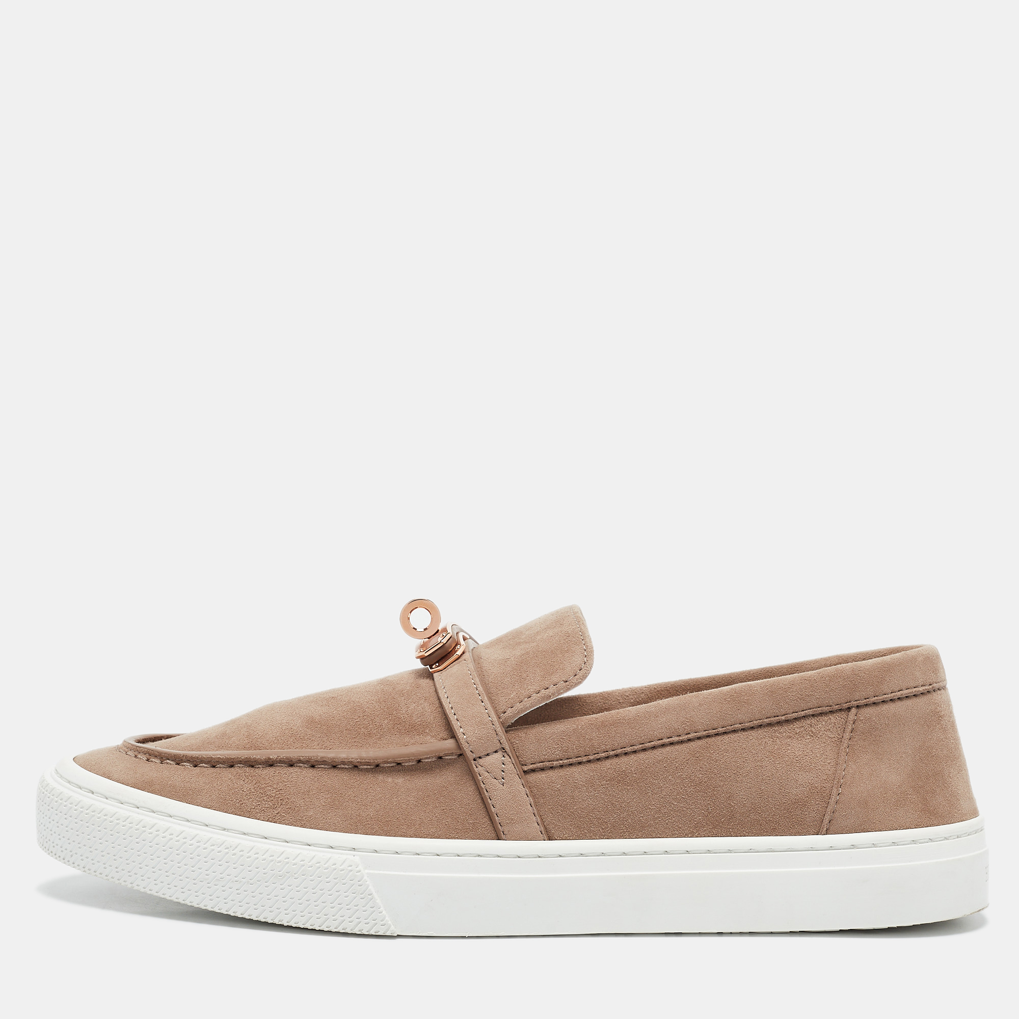 

Hermes Beige Suede Game Slip On Sneakers Size