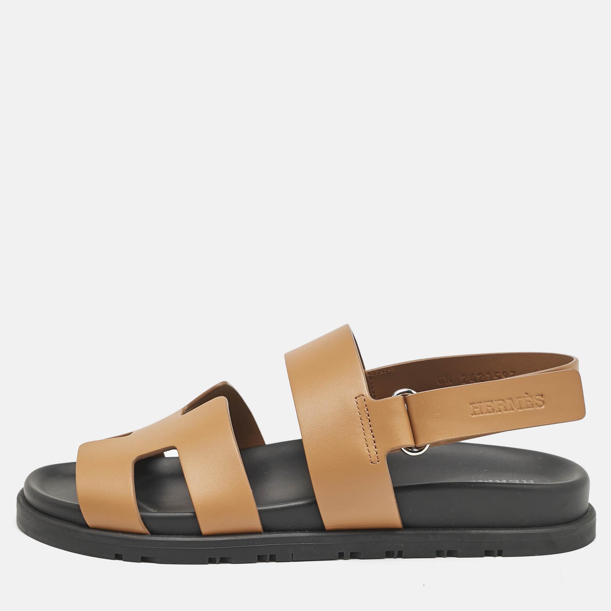 

Hermes Brown Leather Genius Sandals Size