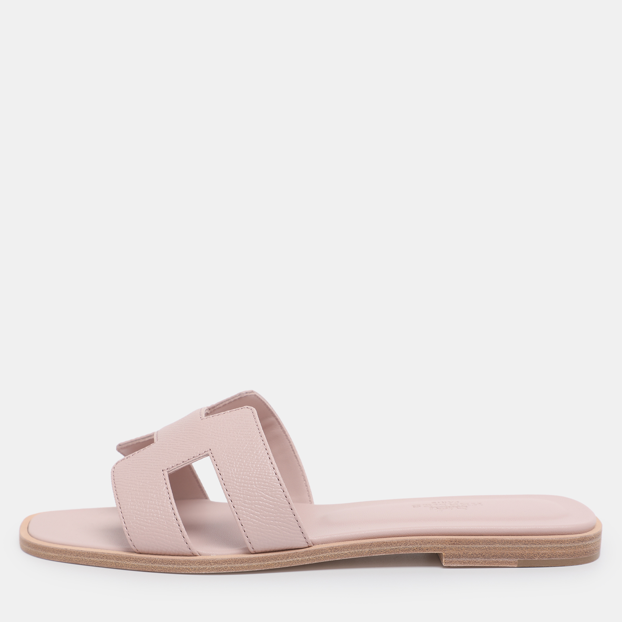 

Hermès Pink Leather Oran Flats Slides Size 38