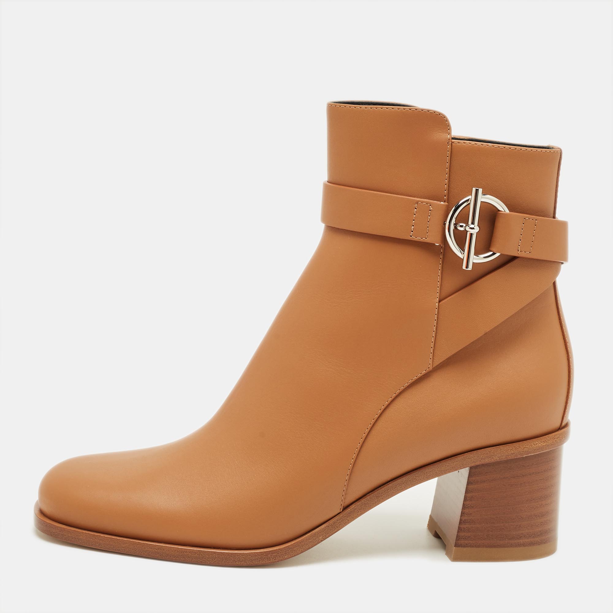 

Hermes Brown Leather Saint Germain Ankle Length Boots Size