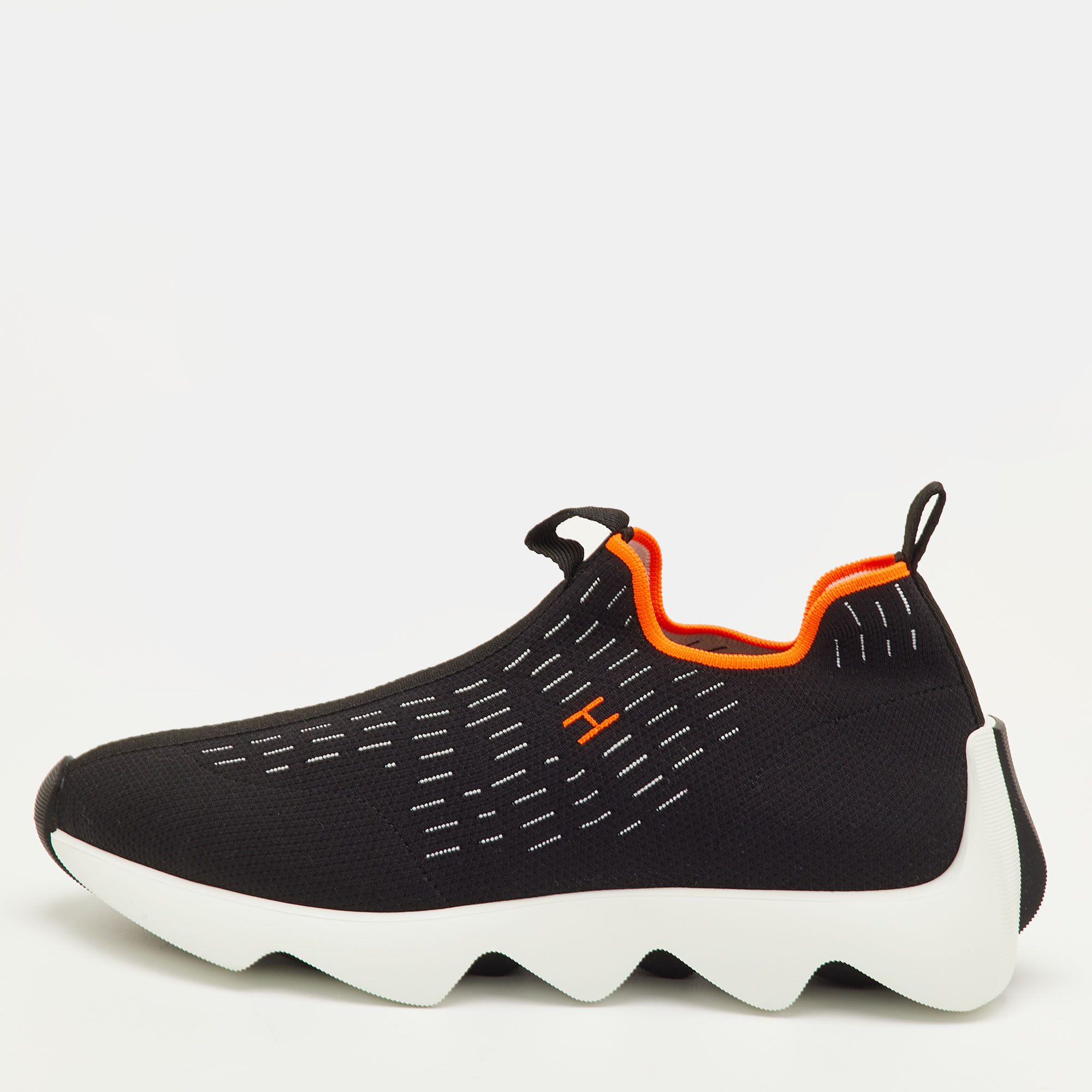 

Hermès Eclair Size  Black Technical Knit Fabric Slip On Sneakers