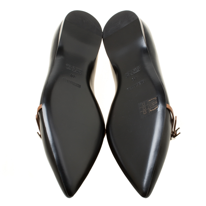 Hermes Black Leather Laura Pointed Toe Ballet Flats Size 40 Hermes | TLC