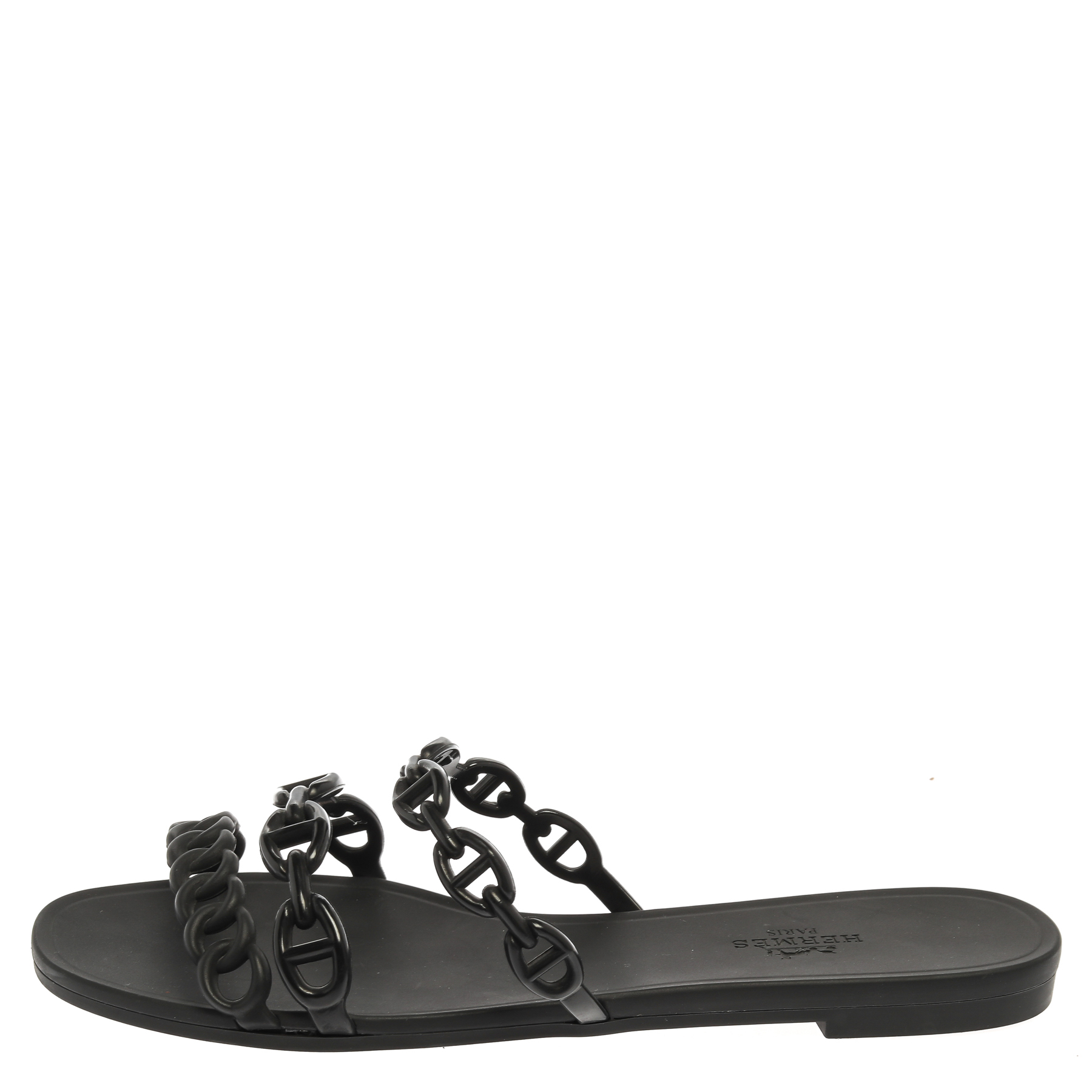 

Hermes Black Rubber Chaine d'Ancre Rivage Slide Sandals Size