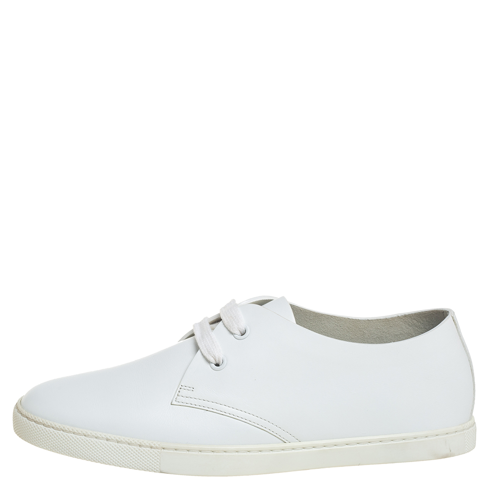 

Hermès White Leather Low Top Sneakers Size