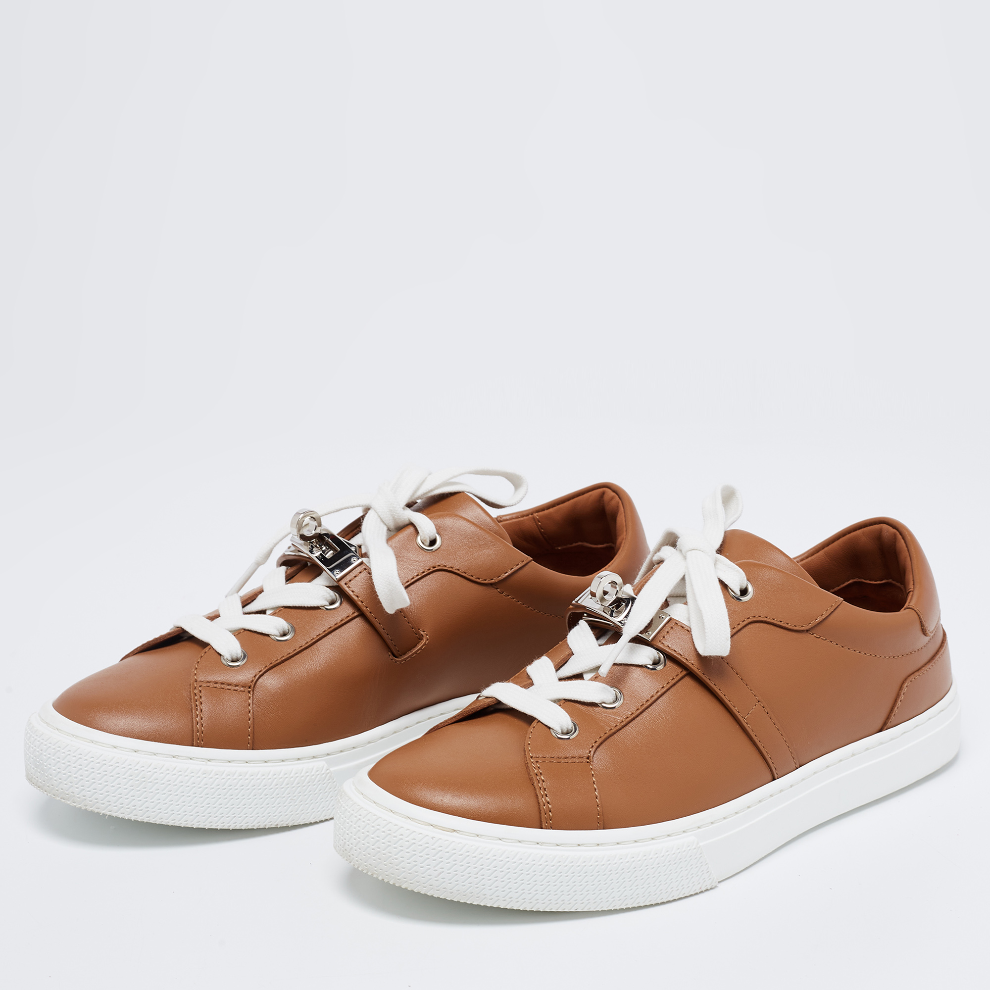 

Hermes Tan Leather Day Low-Top Sneakers Size