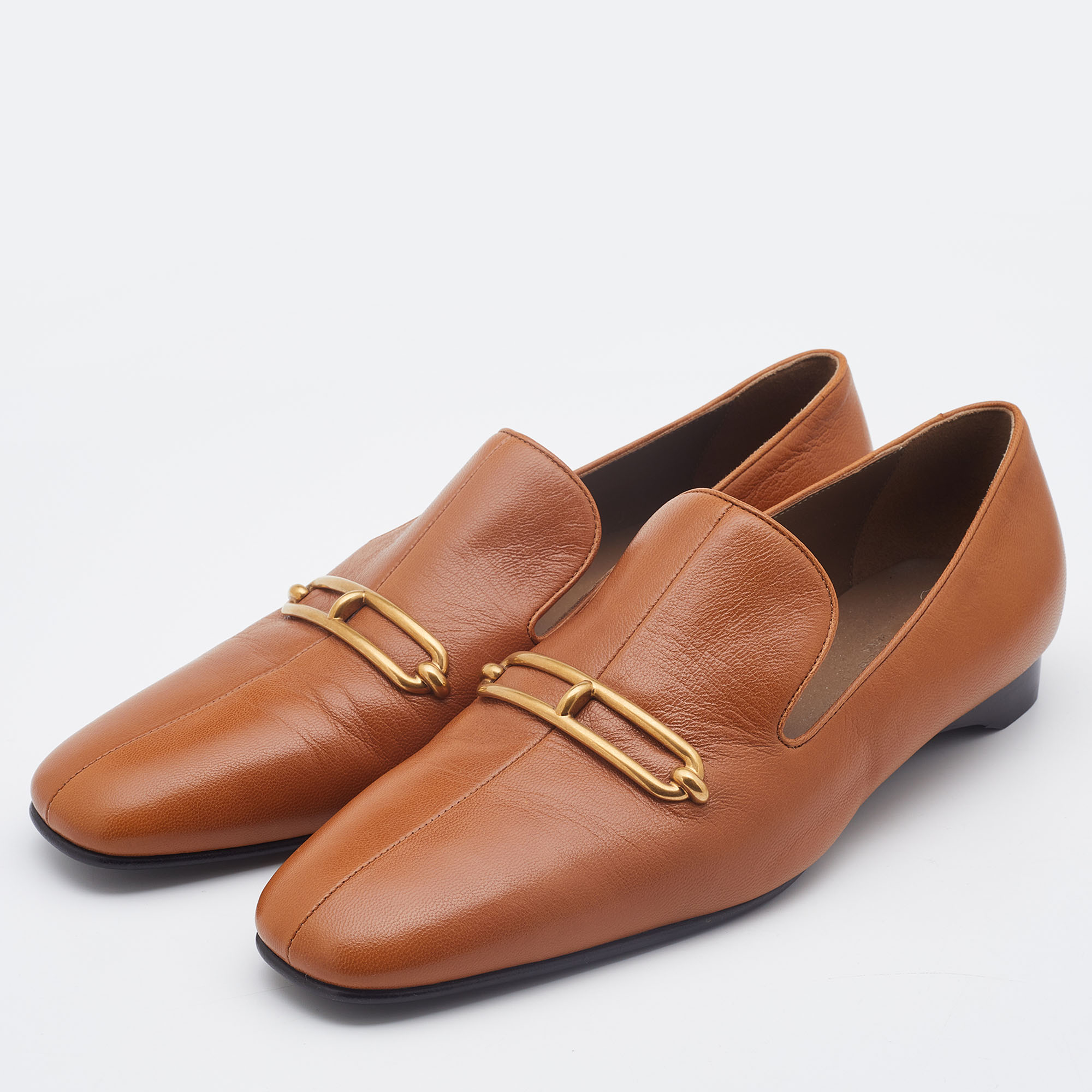 

Hermes Tan Leather Dahlia Loafers Size