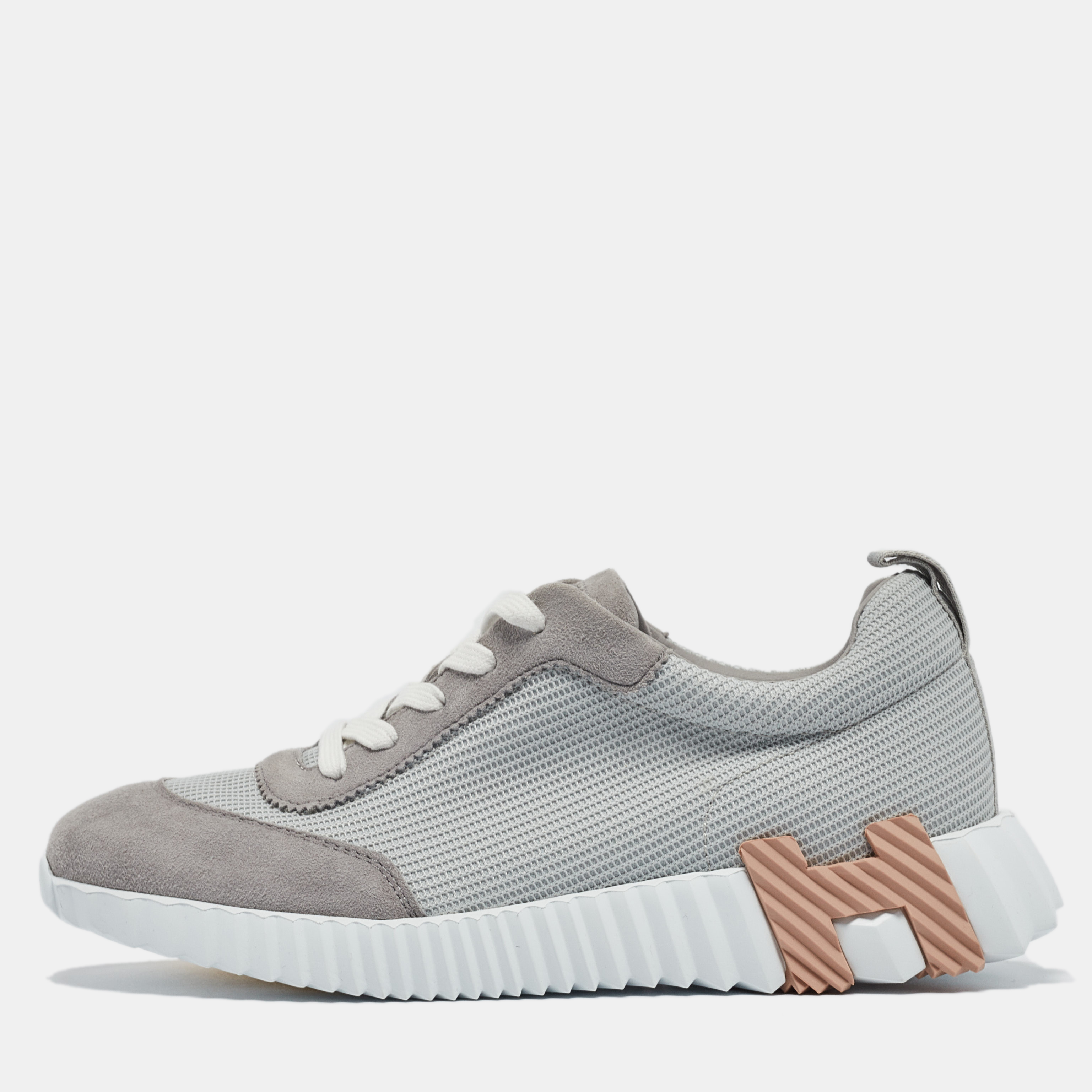 

Hermes Grey Mesh and Suede Bouncing Sneakers Size