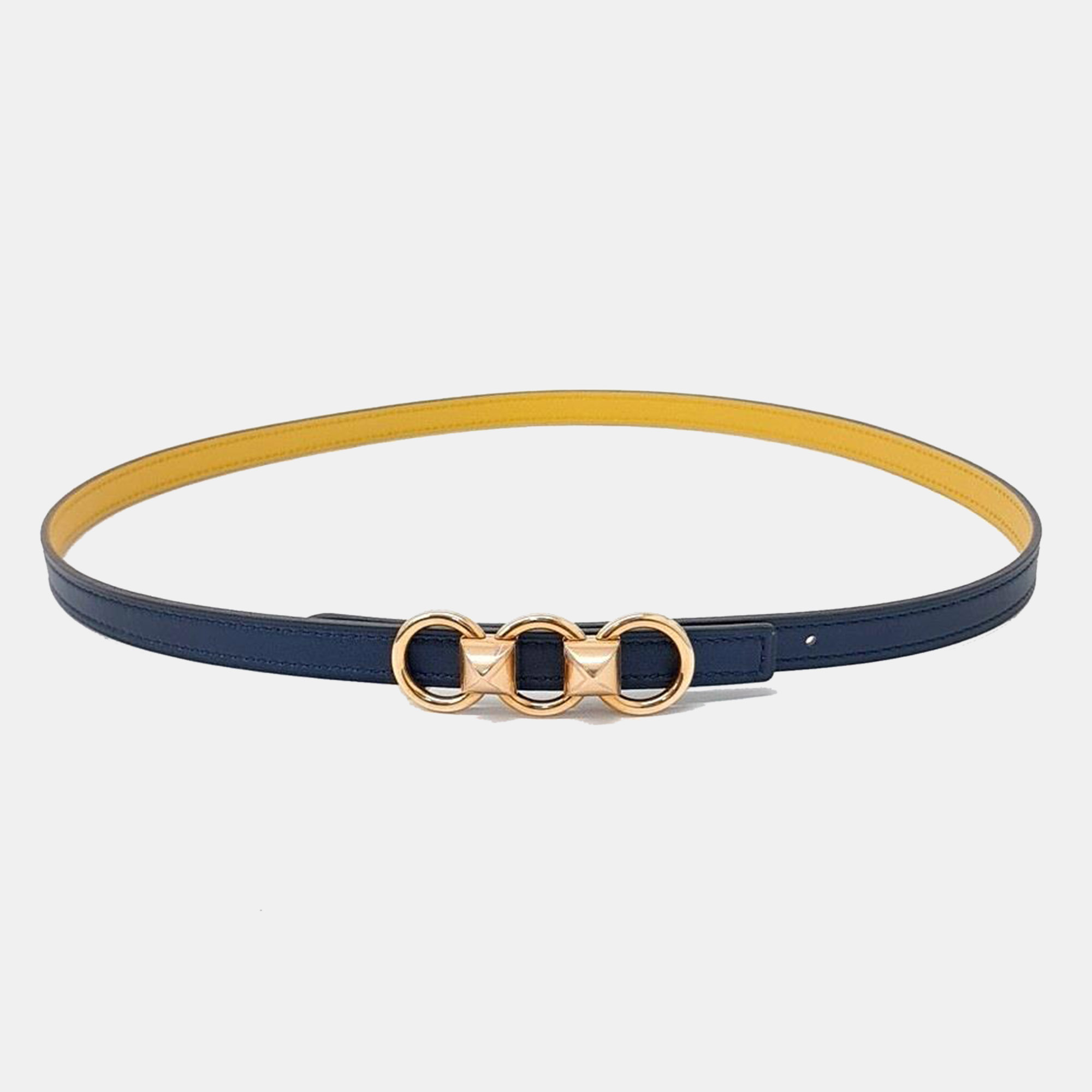 

Hermes Blue Leather double-sided belt, Black