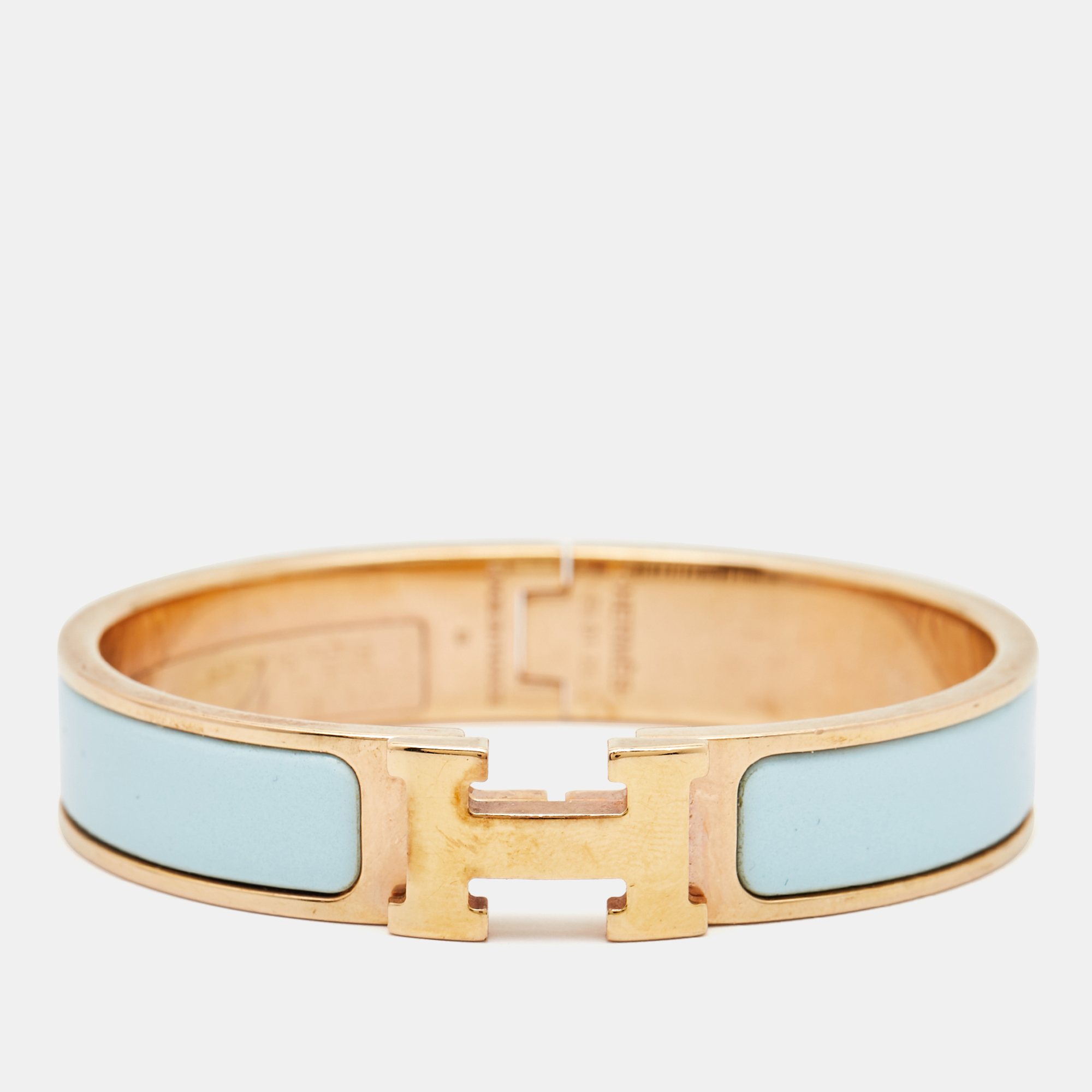 

Hermes Clic H Enamel Gold Plated Bracelet